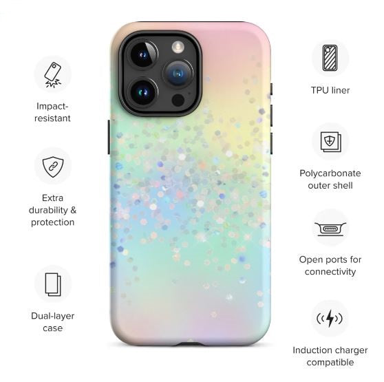 Tough Case for iPhone® Rainbow Glitter Pattern II
