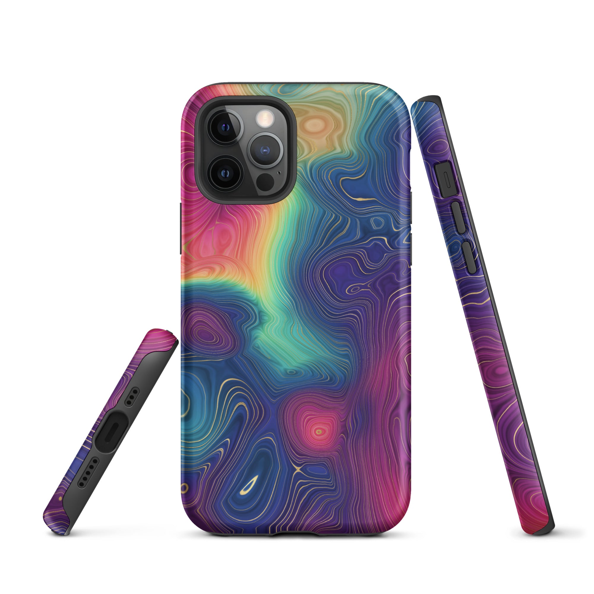 Tough Case for iPhone® Rainbow Strata Pattern III