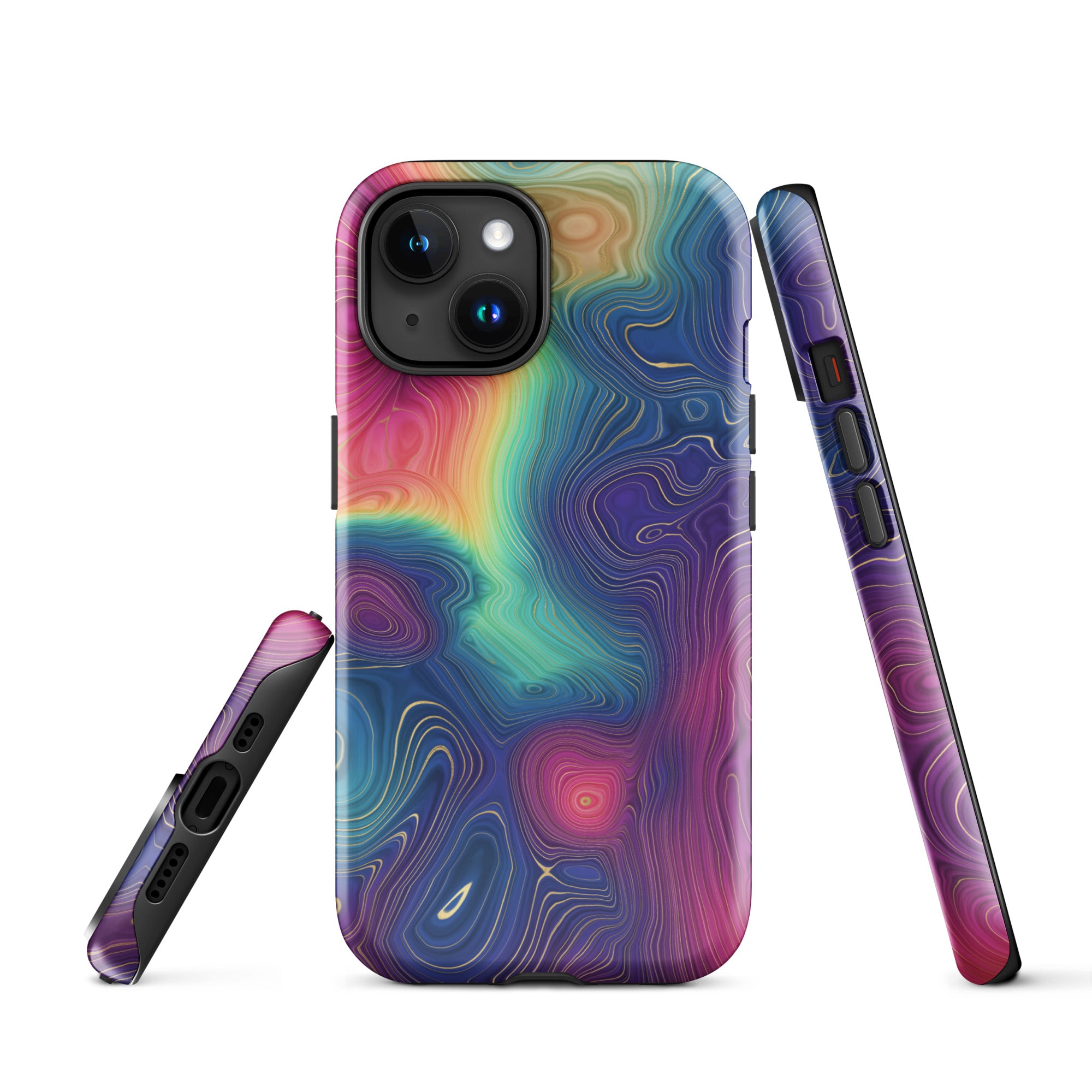 Tough Case for iPhone® Rainbow Strata Pattern III