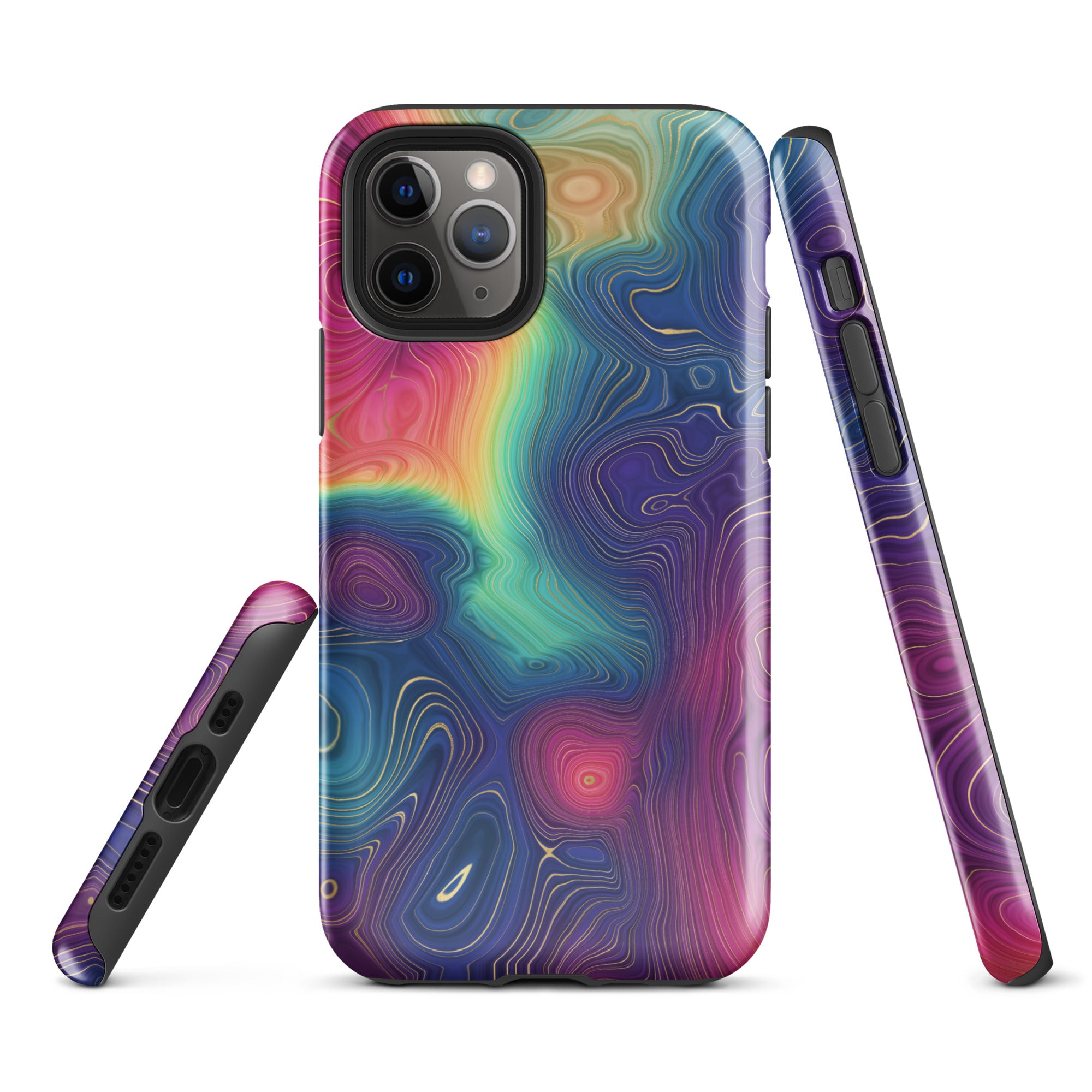 Tough Case for iPhone® Rainbow Strata Pattern III