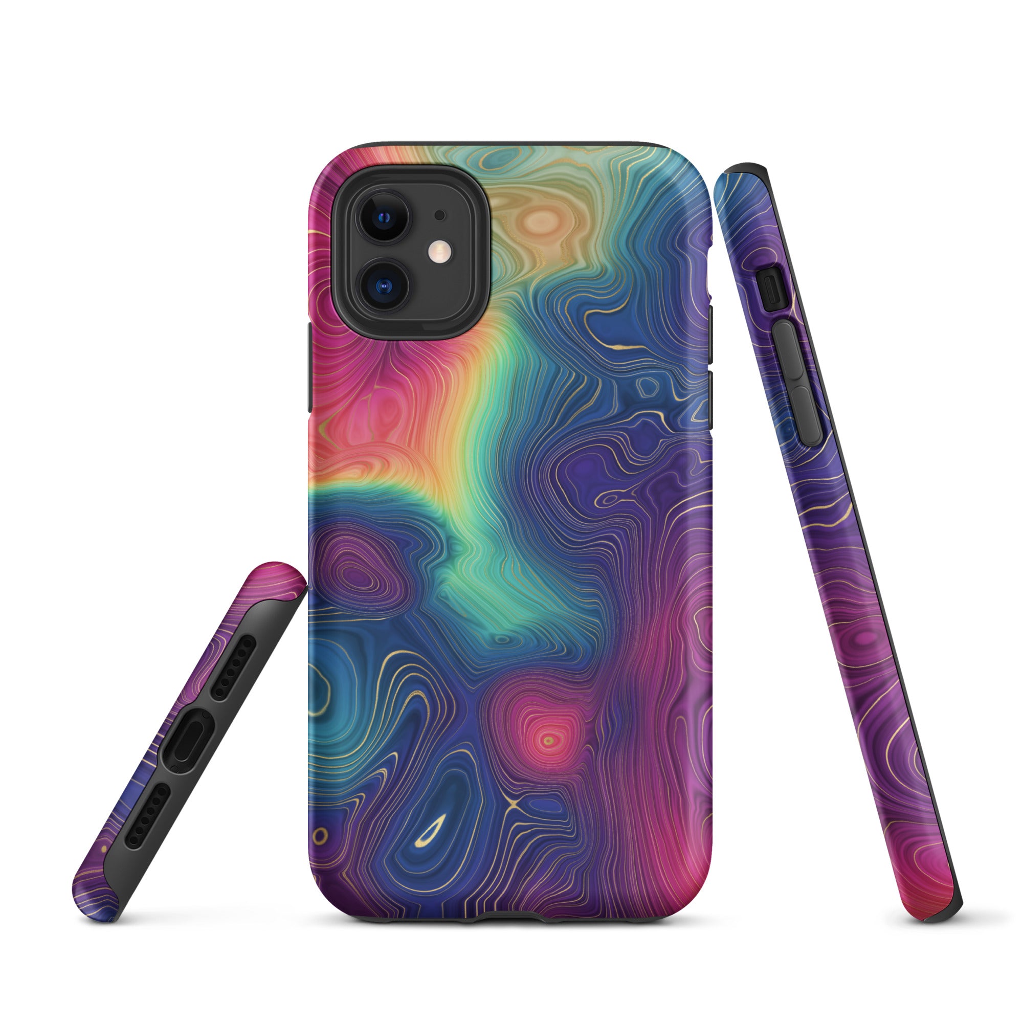 Tough Case for iPhone® Rainbow Strata Pattern III