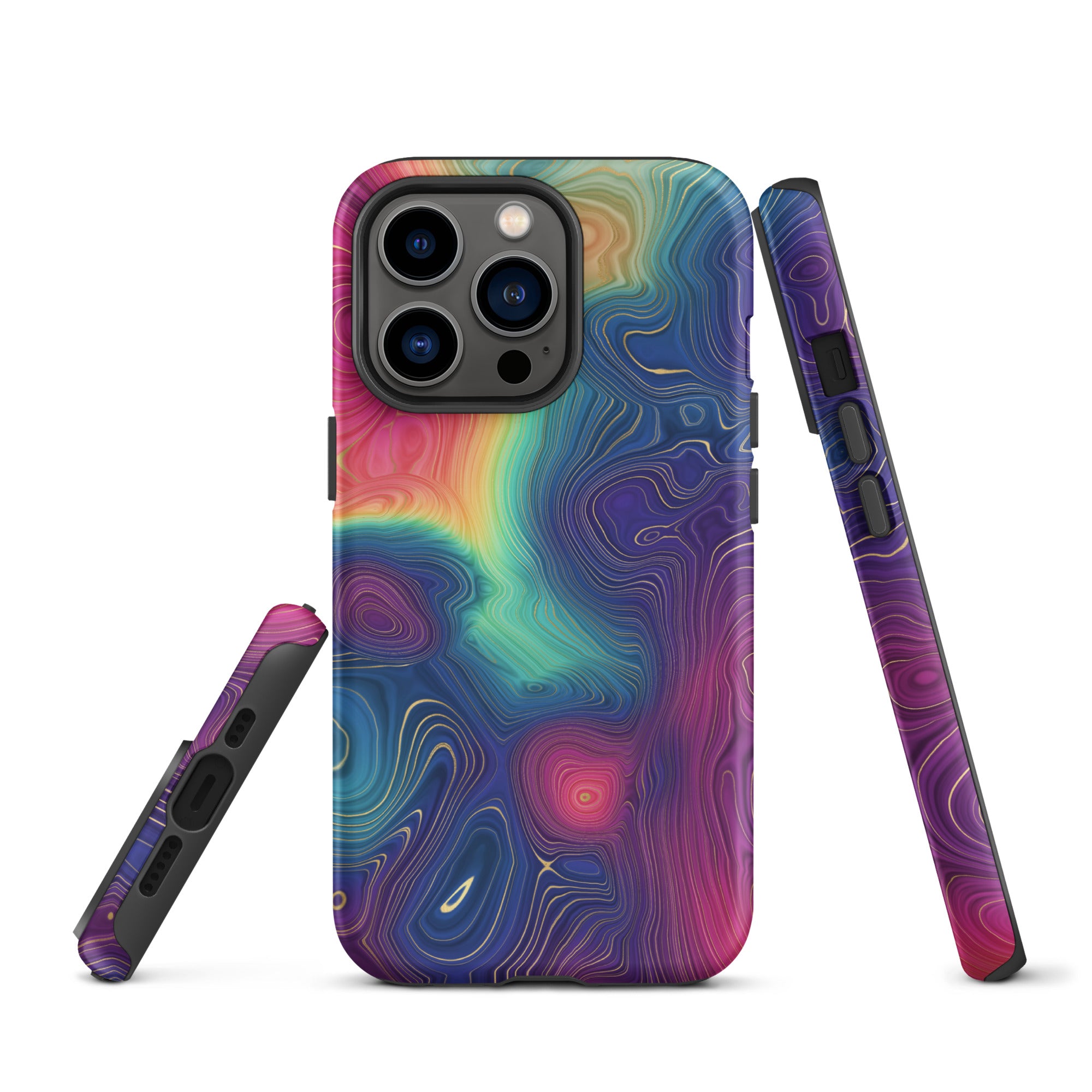 Tough Case for iPhone® Rainbow Strata Pattern III