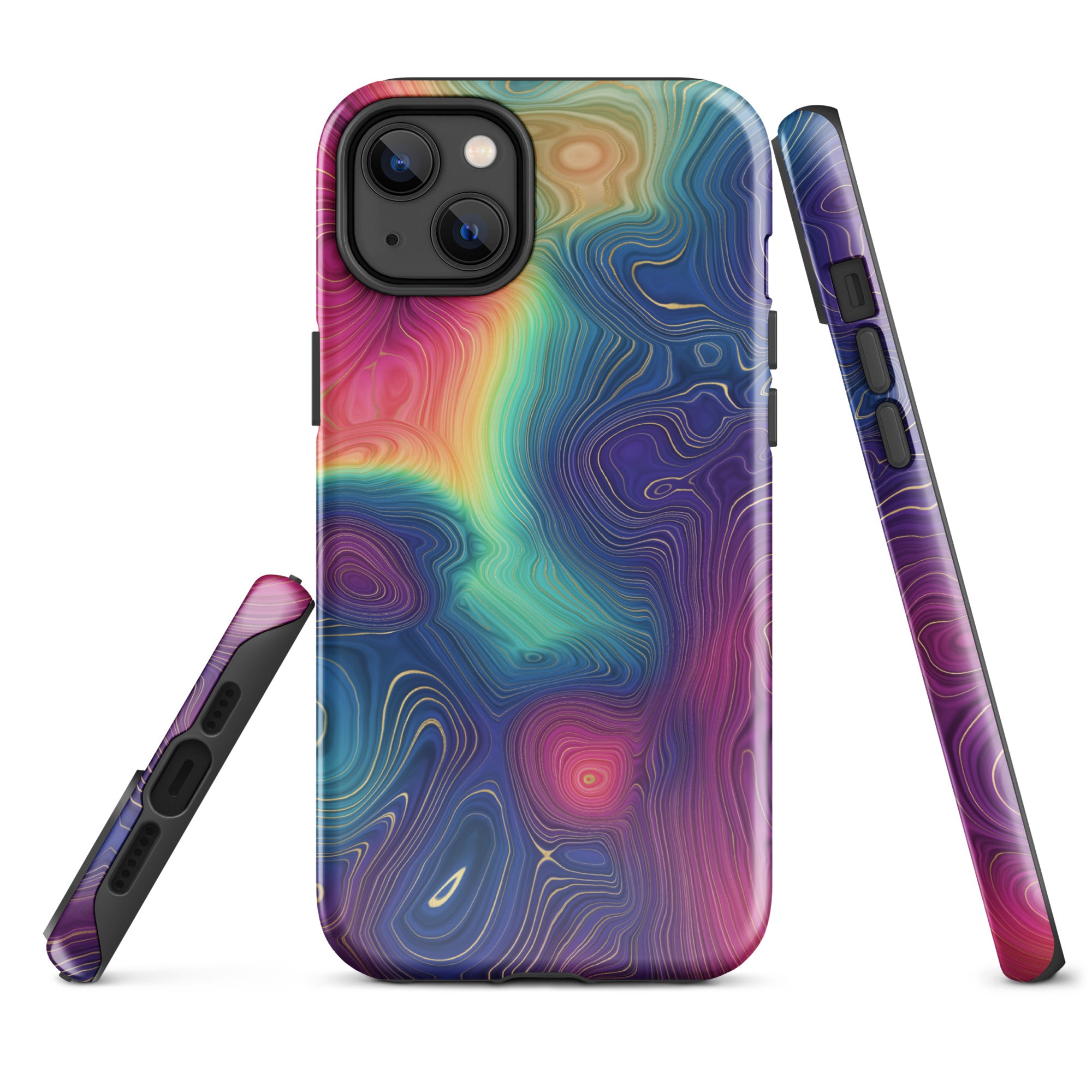 Tough Case for iPhone® Rainbow Strata Pattern III