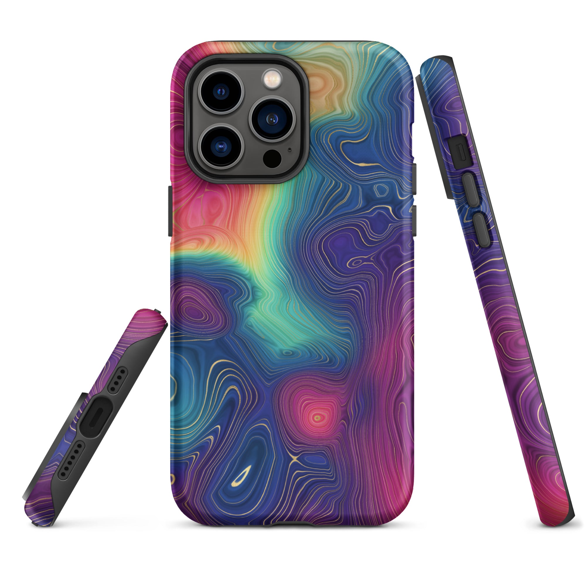 Tough Case for iPhone® Rainbow Strata Pattern III
