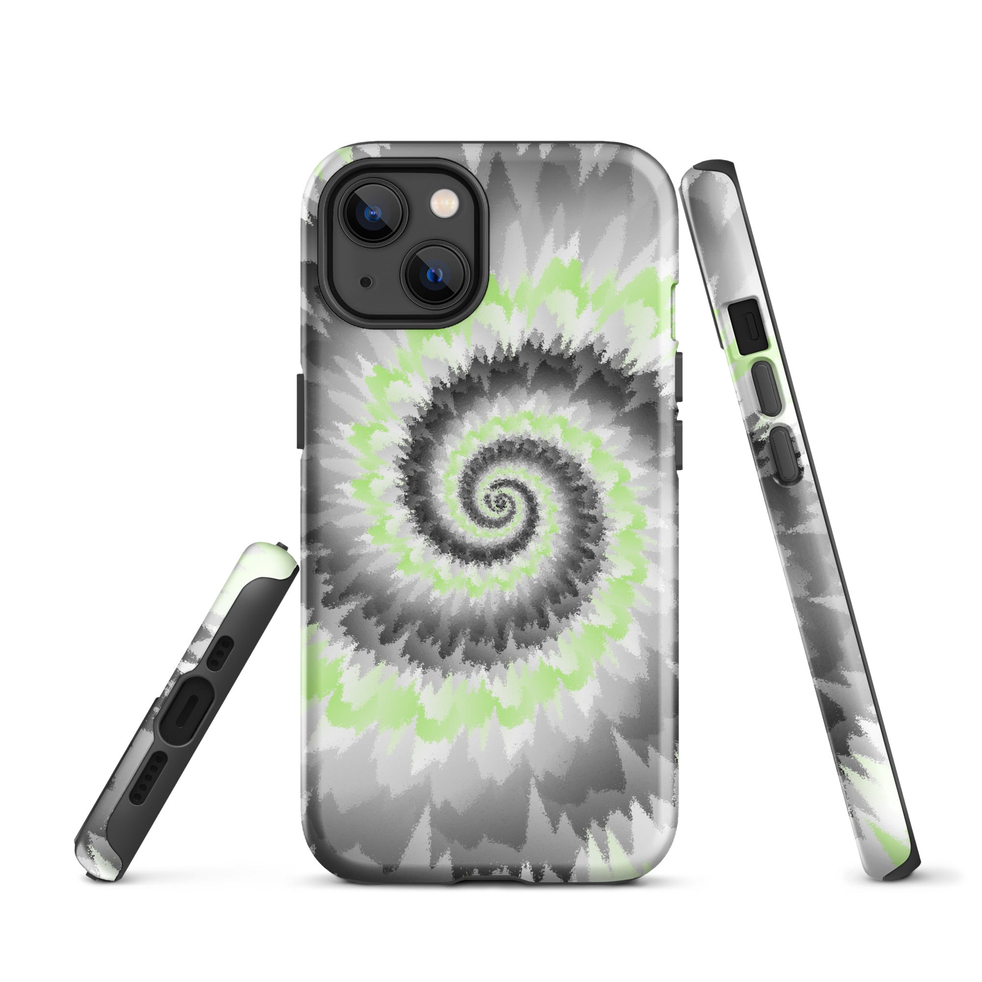 Tough Case for iPhone® Tie Dye Spiral Agender