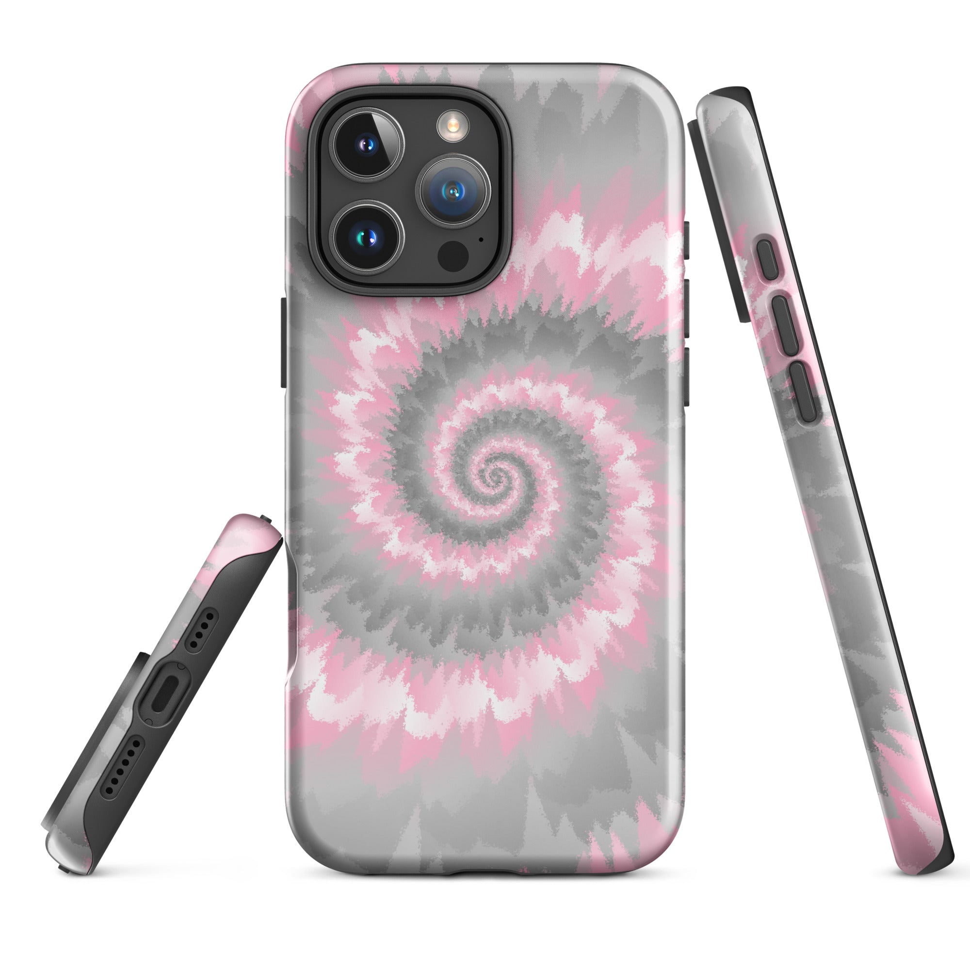 Tough Case for iPhone® Tie Dye Spiral Demigirl