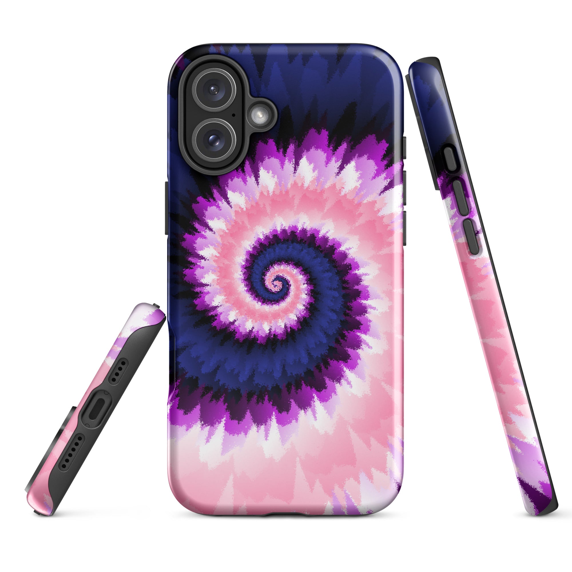 Tough Case for iPhone® Tie Dye Spiral Genderfluid