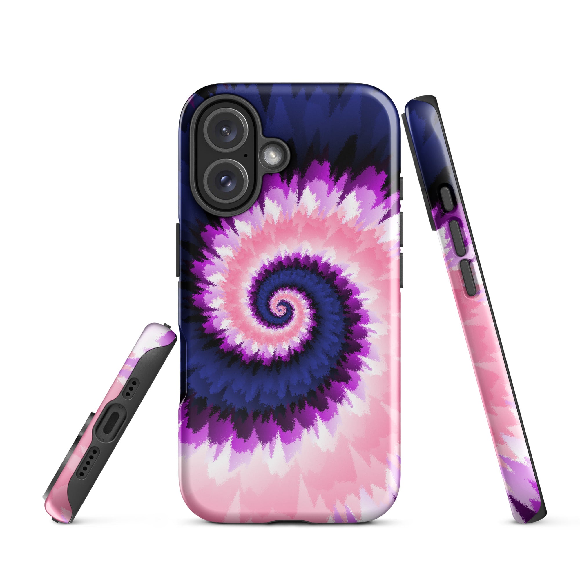 Tough Case for iPhone® Tie Dye Spiral Genderfluid