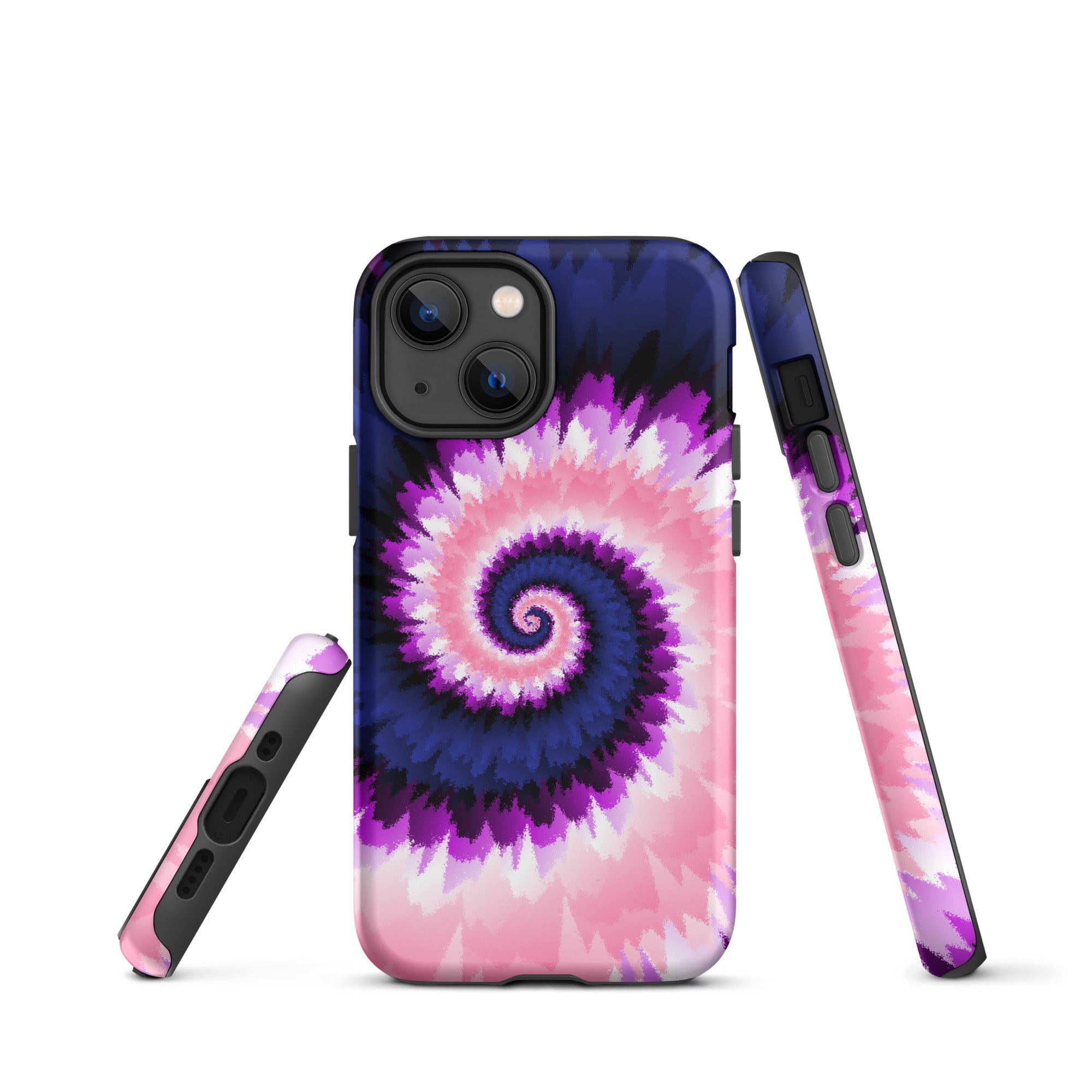 Tough Case for iPhone® Tie Dye Spiral Genderfluid