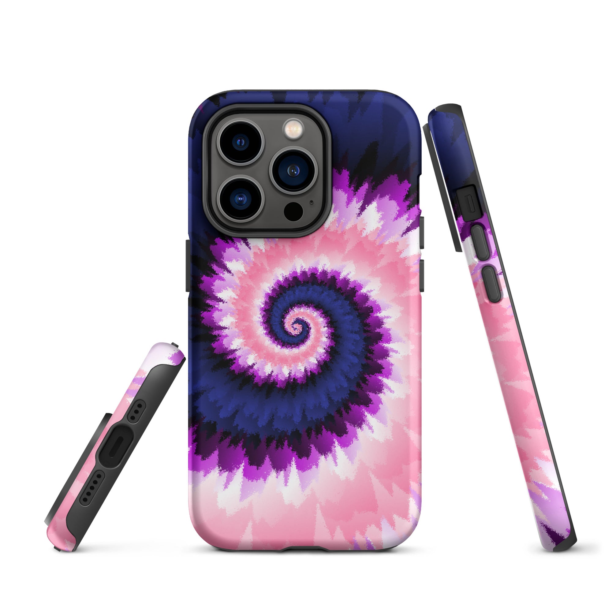 Tough Case for iPhone® Tie Dye Spiral Genderfluid