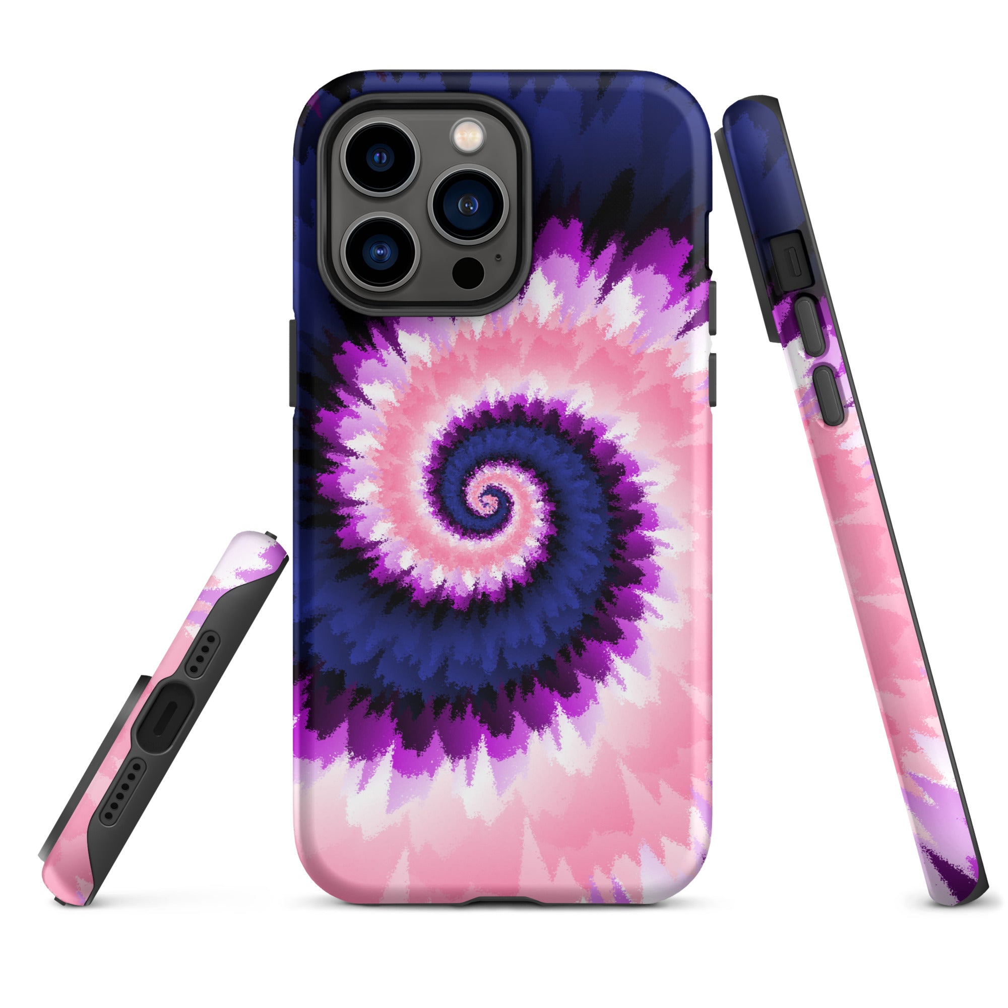Tough Case for iPhone® Tie Dye Spiral Genderfluid
