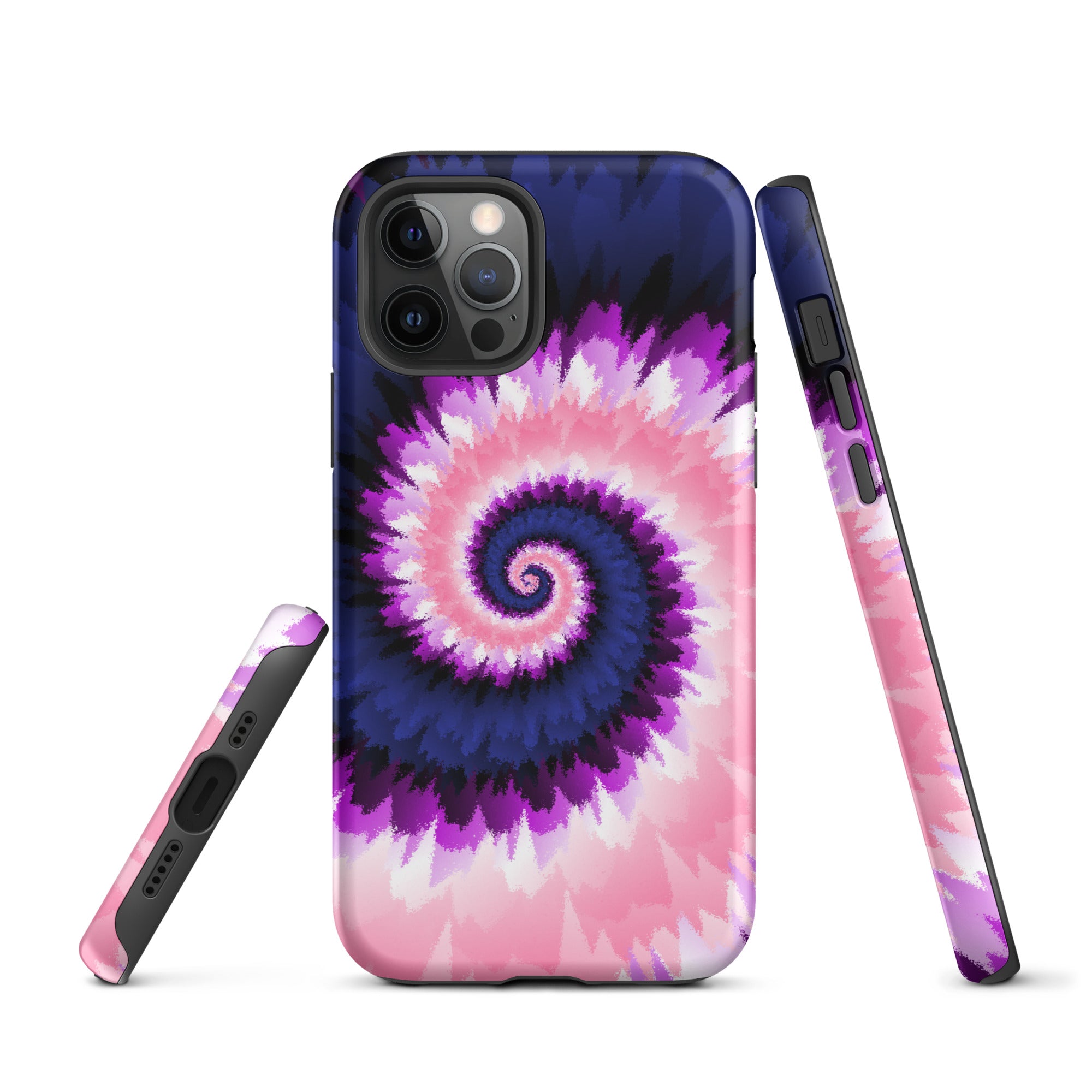 Tough Case for iPhone® Tie Dye Spiral Genderfluid