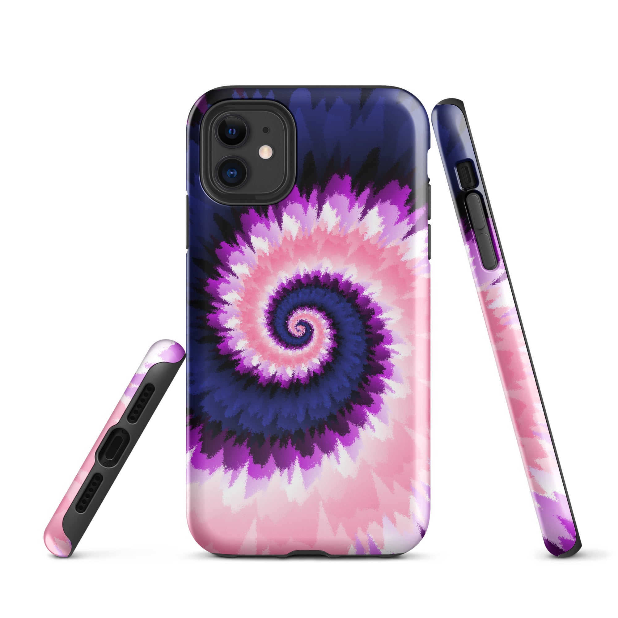 Tough Case for iPhone® Tie Dye Spiral Genderfluid