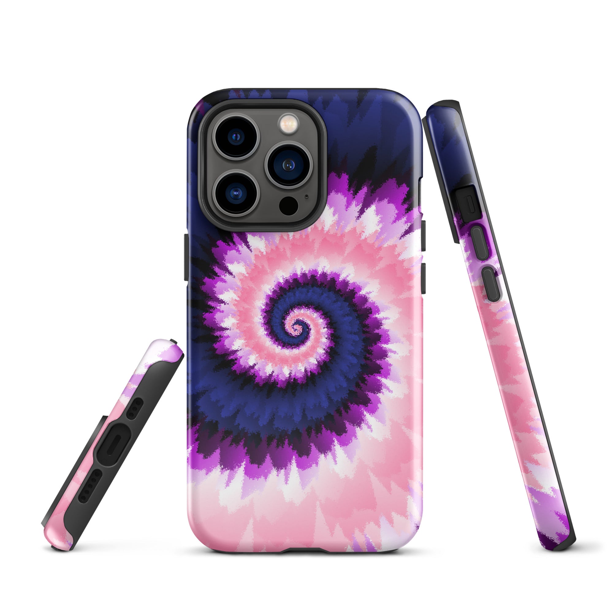 Tough Case for iPhone® Tie Dye Spiral Genderfluid