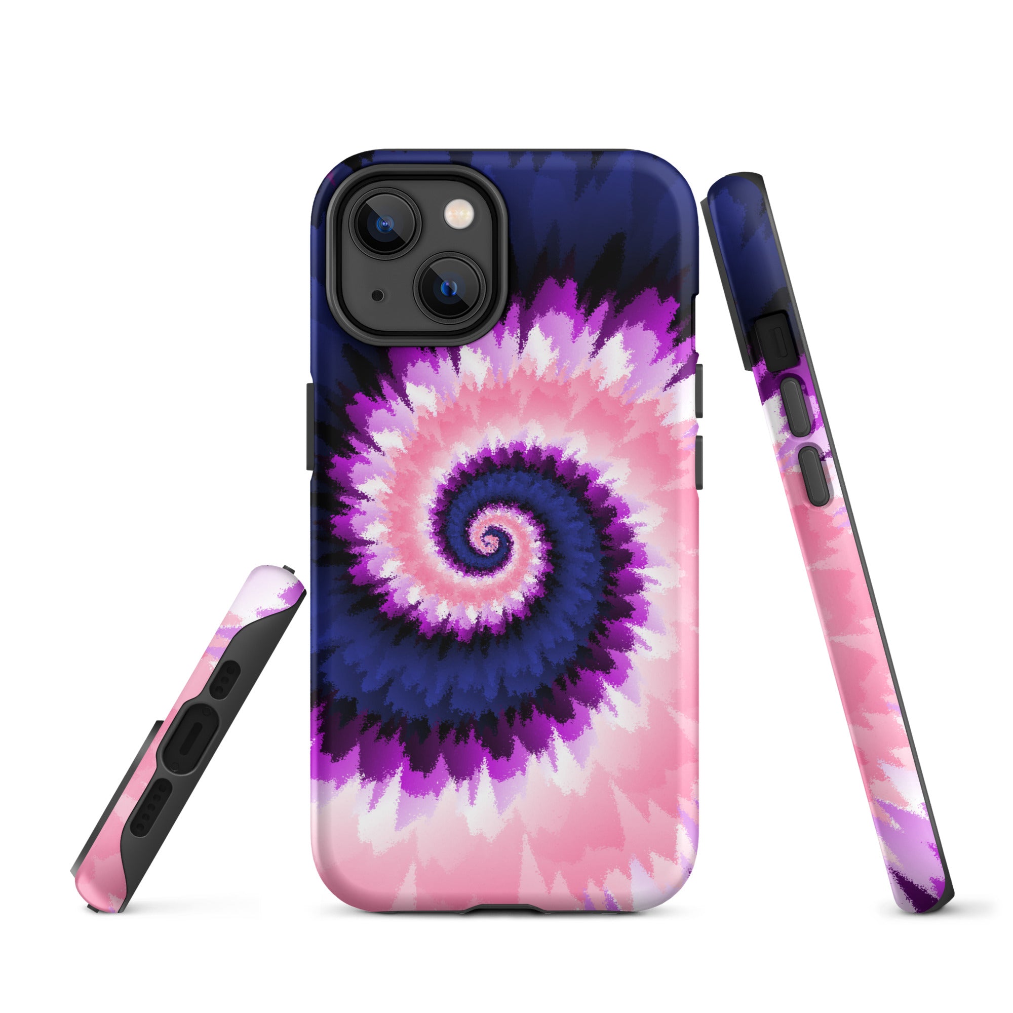 Tough Case for iPhone® Tie Dye Spiral Genderfluid