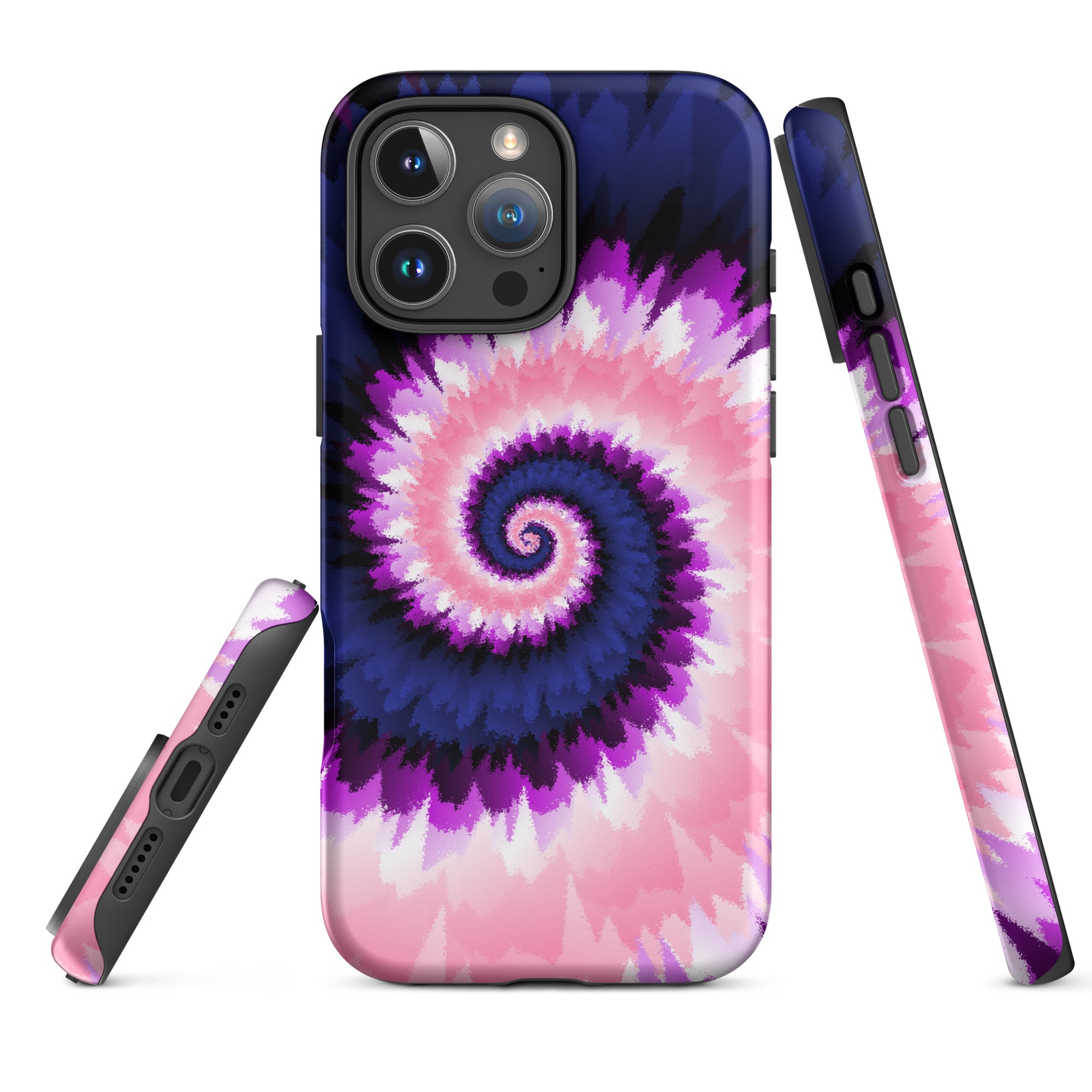 Tough Case for iPhone® Tie Dye Spiral Genderfluid