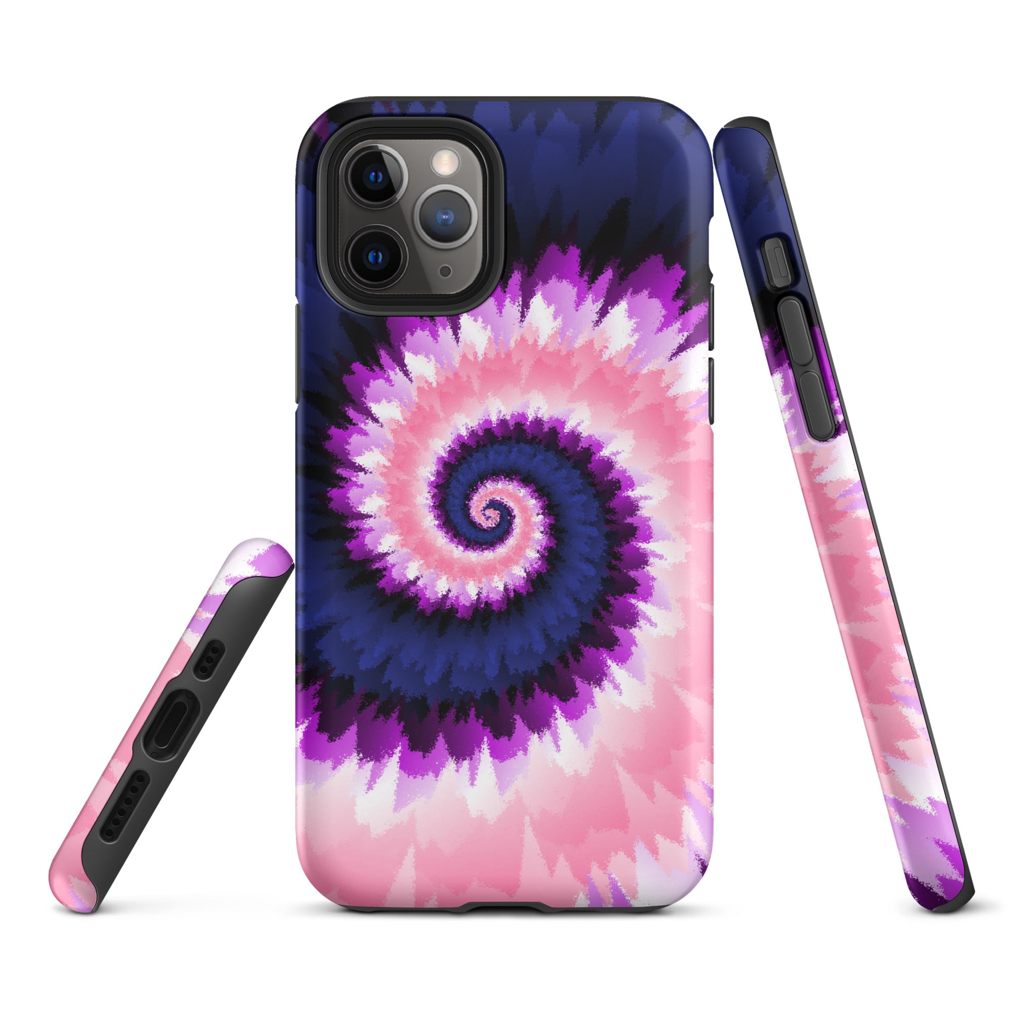 Tough Case for iPhone® Tie Dye Spiral Genderfluid