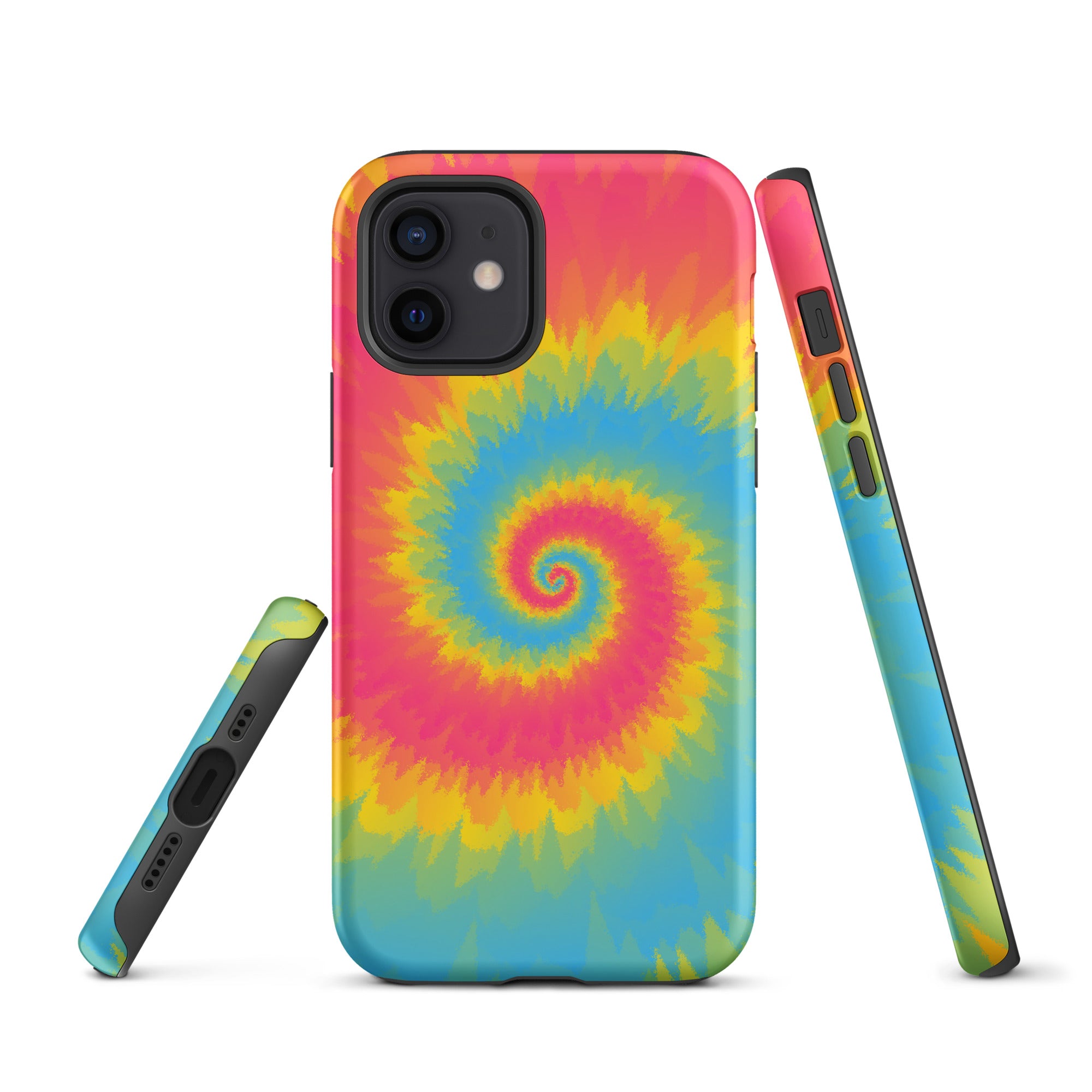 Tough Case for iPhone® Tie Dye Spiral Pansexual