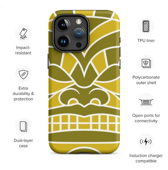 Tough Case for iPhone® Totem Mask Yellow