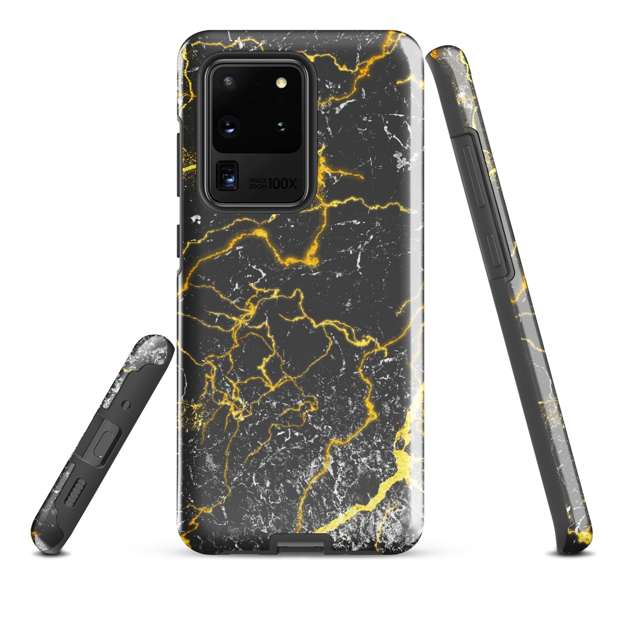 Tough case for Samsung® Marble Black and Gold