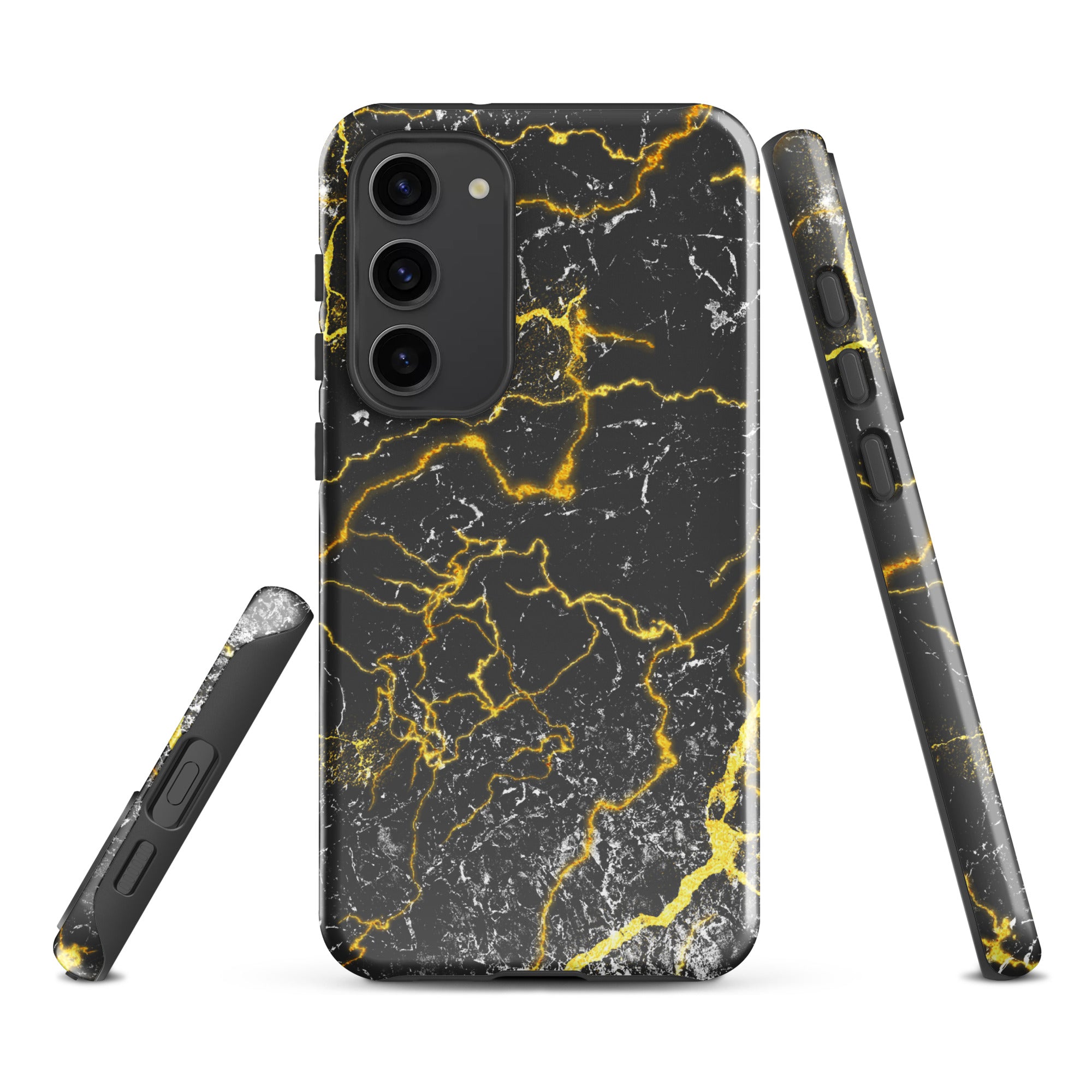 Tough case for Samsung® Marble Black and Gold