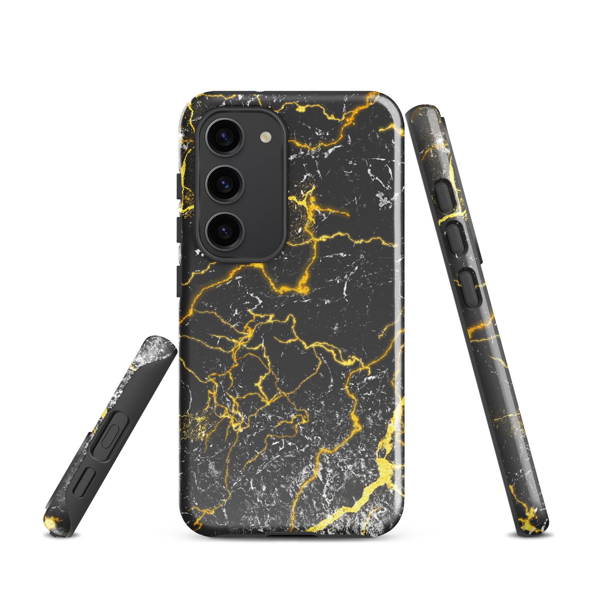 Tough case for Samsung® Marble Black and Gold