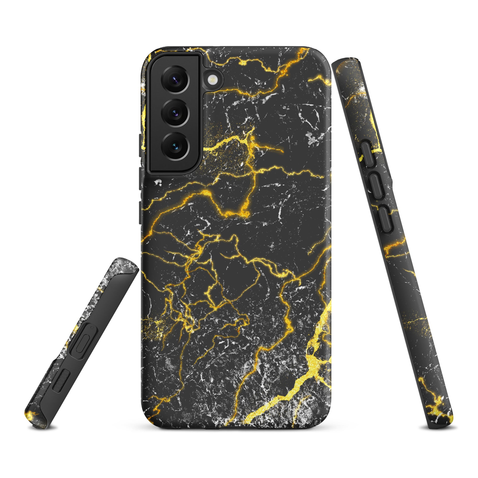 Tough case for Samsung® Marble Black and Gold