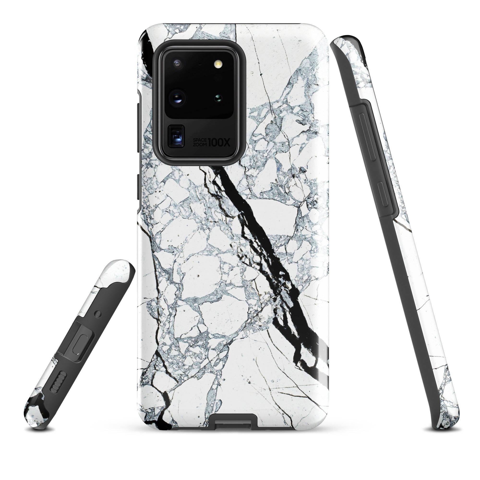 Tough case for Samsung® Marble Black and White
