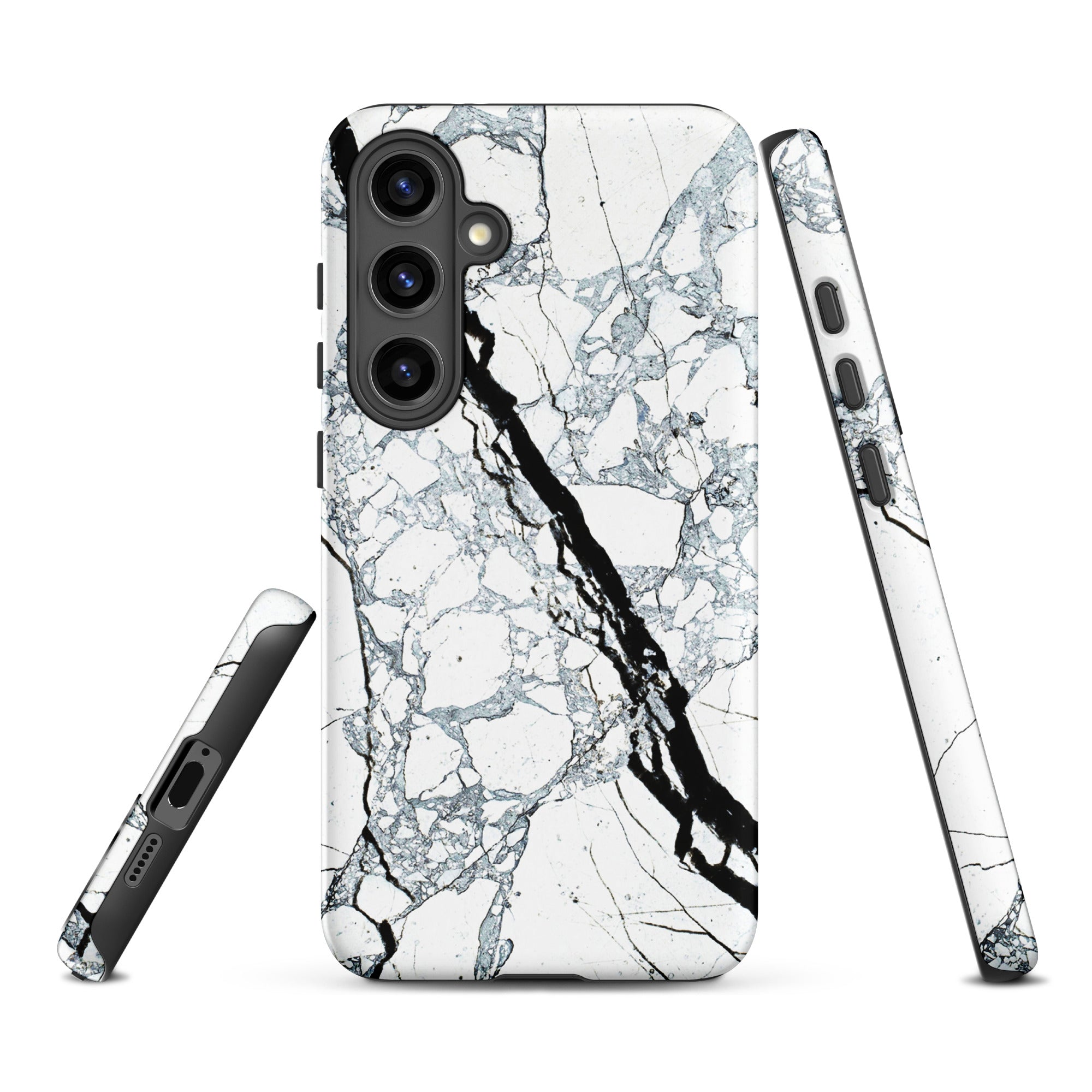 Tough case for Samsung® Marble Black and White