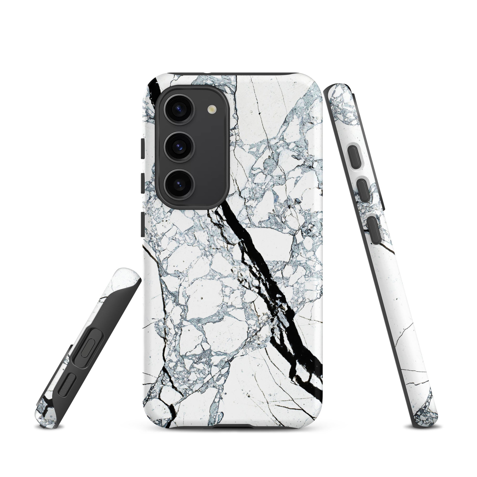 Tough case for Samsung® Marble Black and White