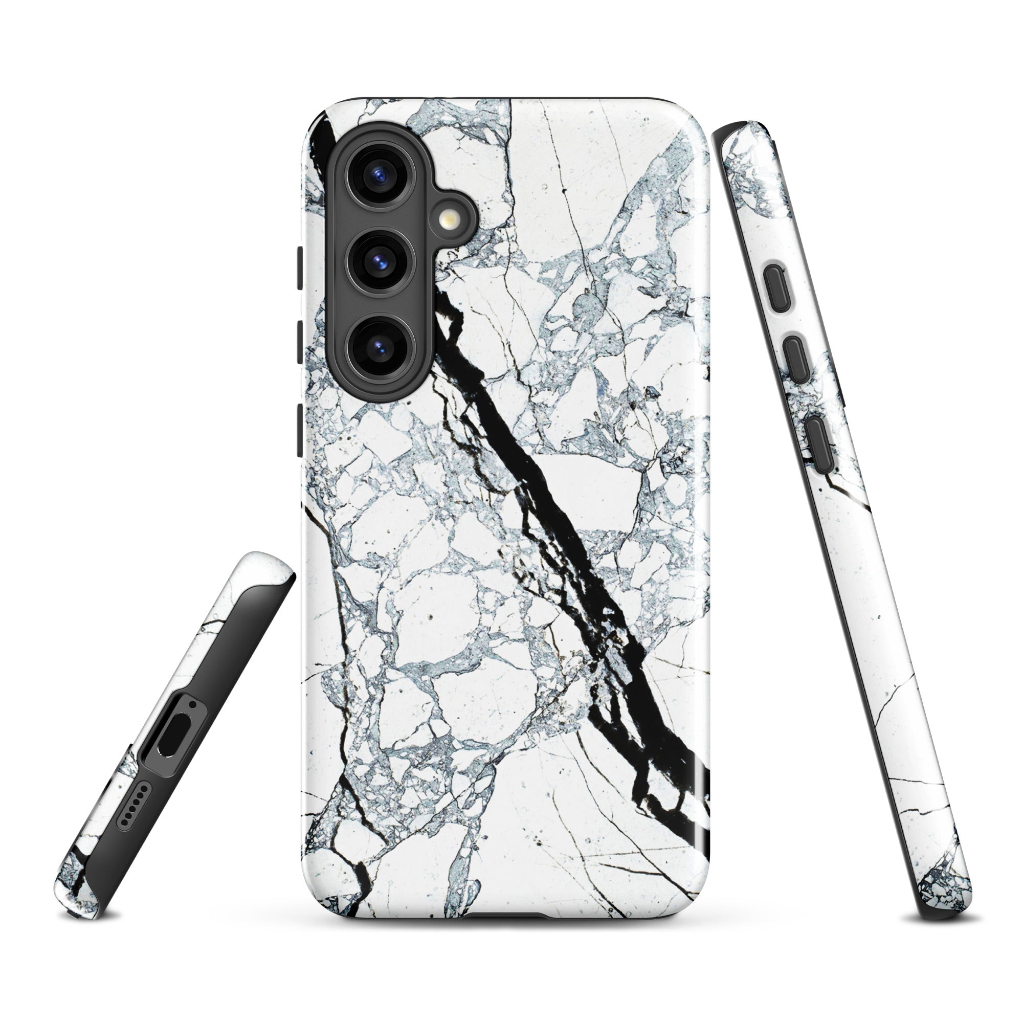 Tough case for Samsung® Marble Black and White