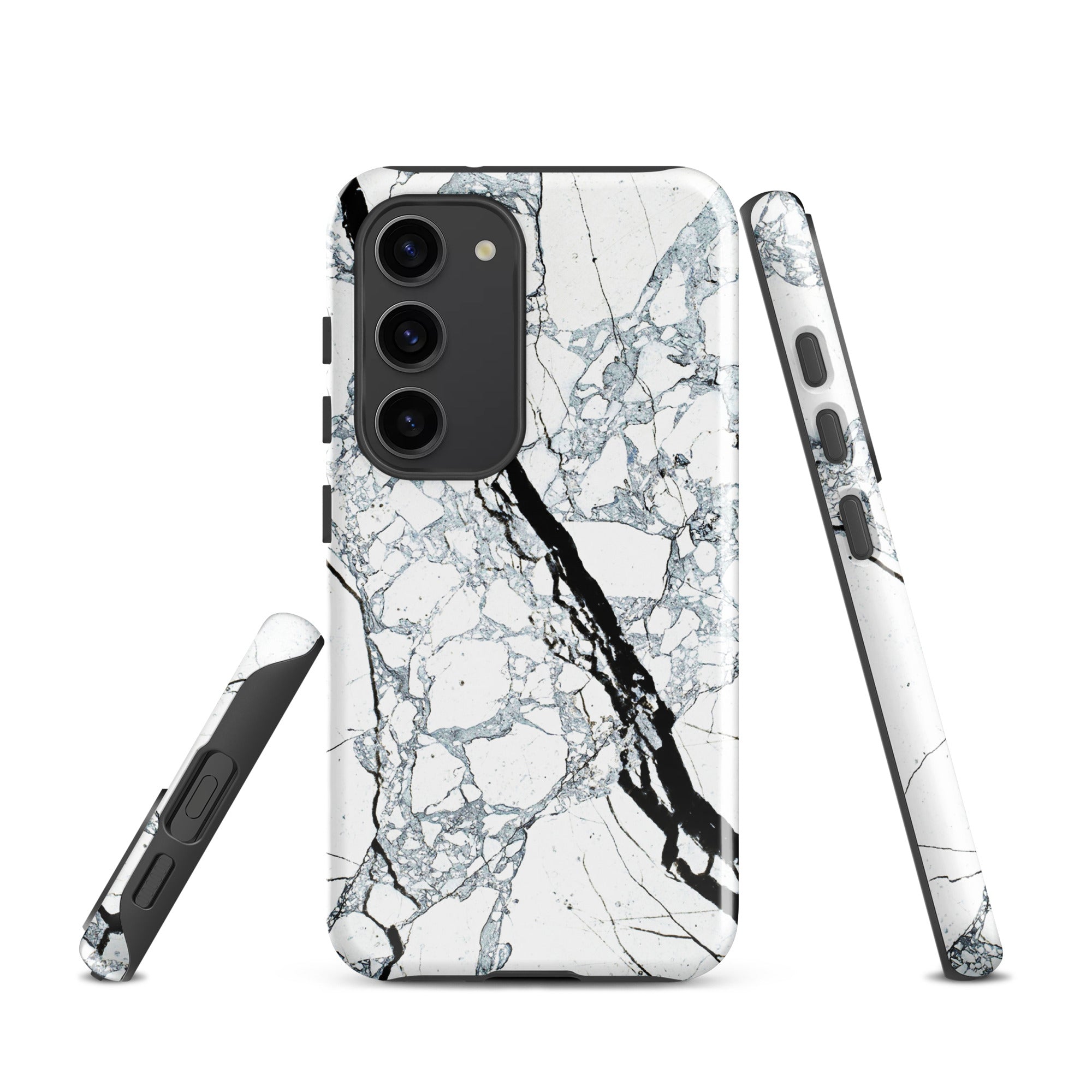 Tough case for Samsung® Marble Black and White
