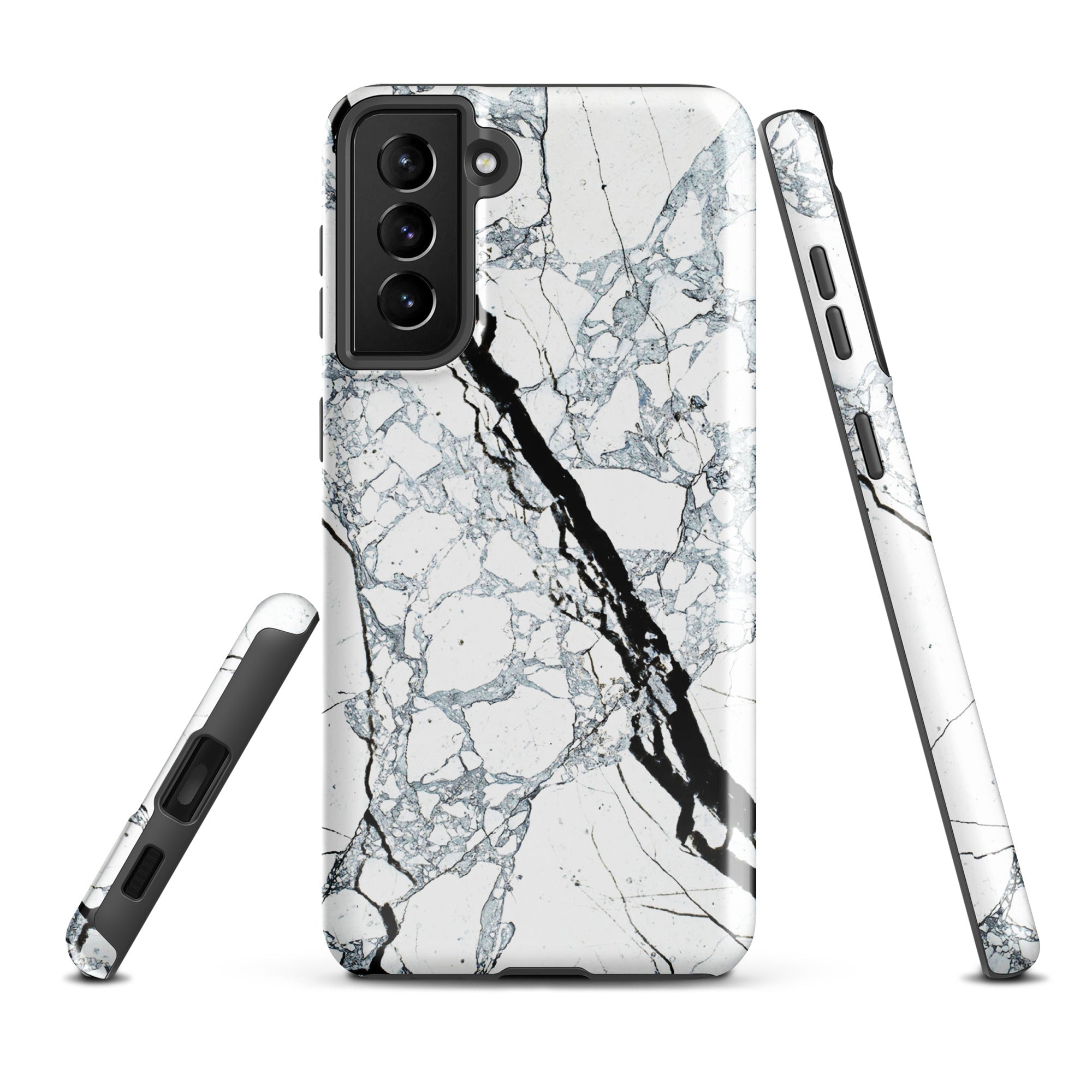 Tough case for Samsung® Marble Black and White