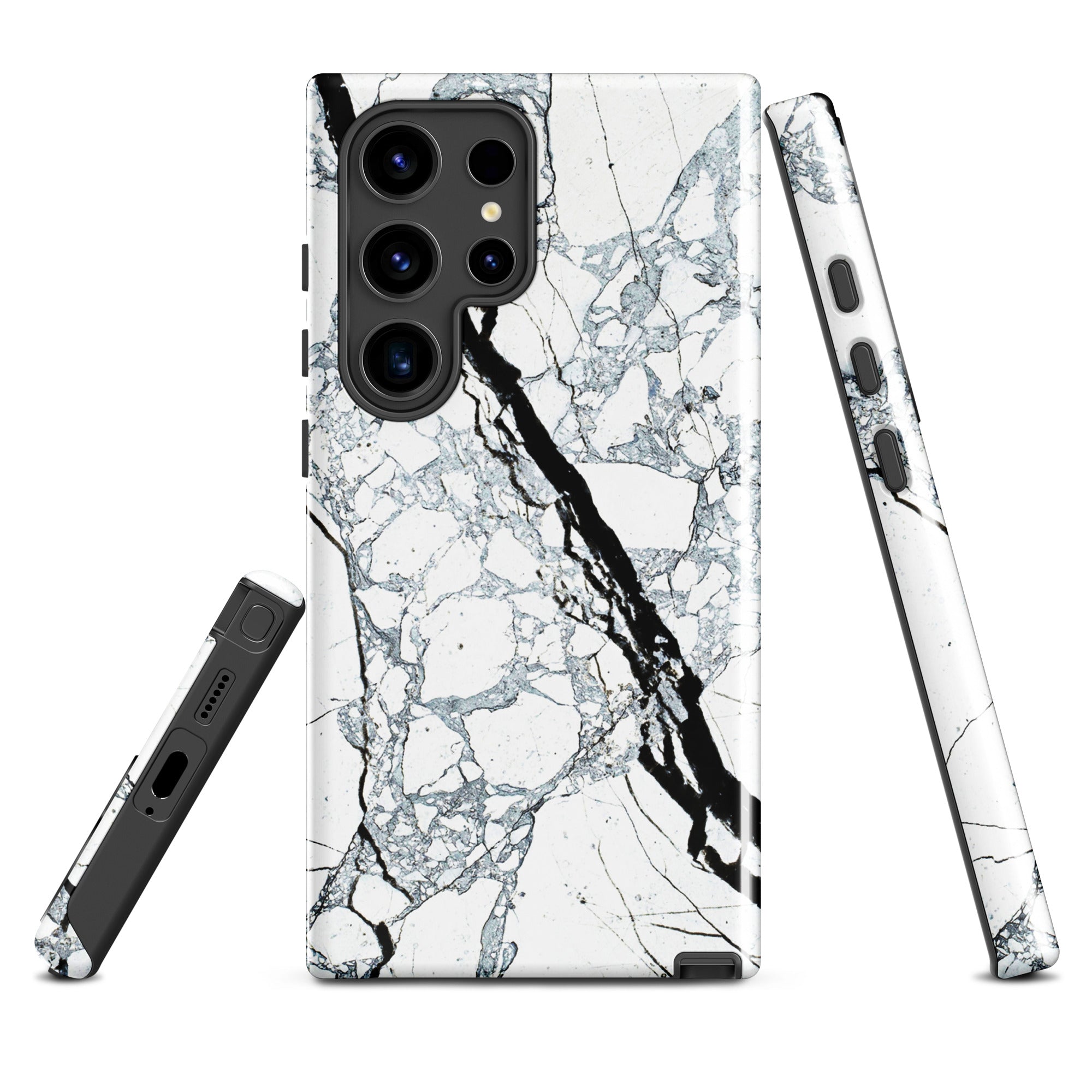 Tough case for Samsung® Marble Black and White