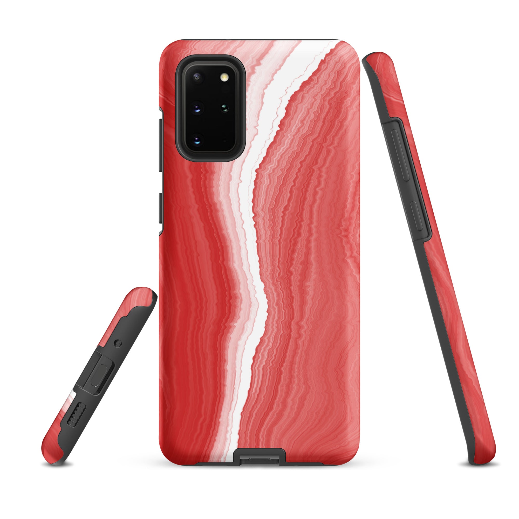 Tough case for Samsung® Marble Red and White