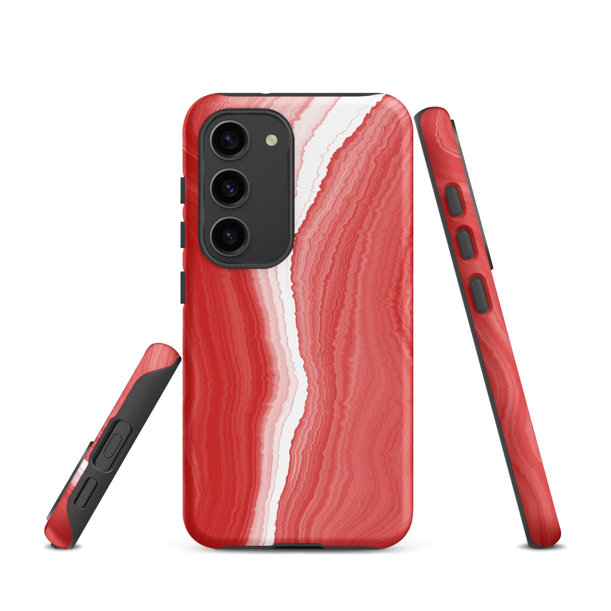 Tough case for Samsung® Marble Red and White