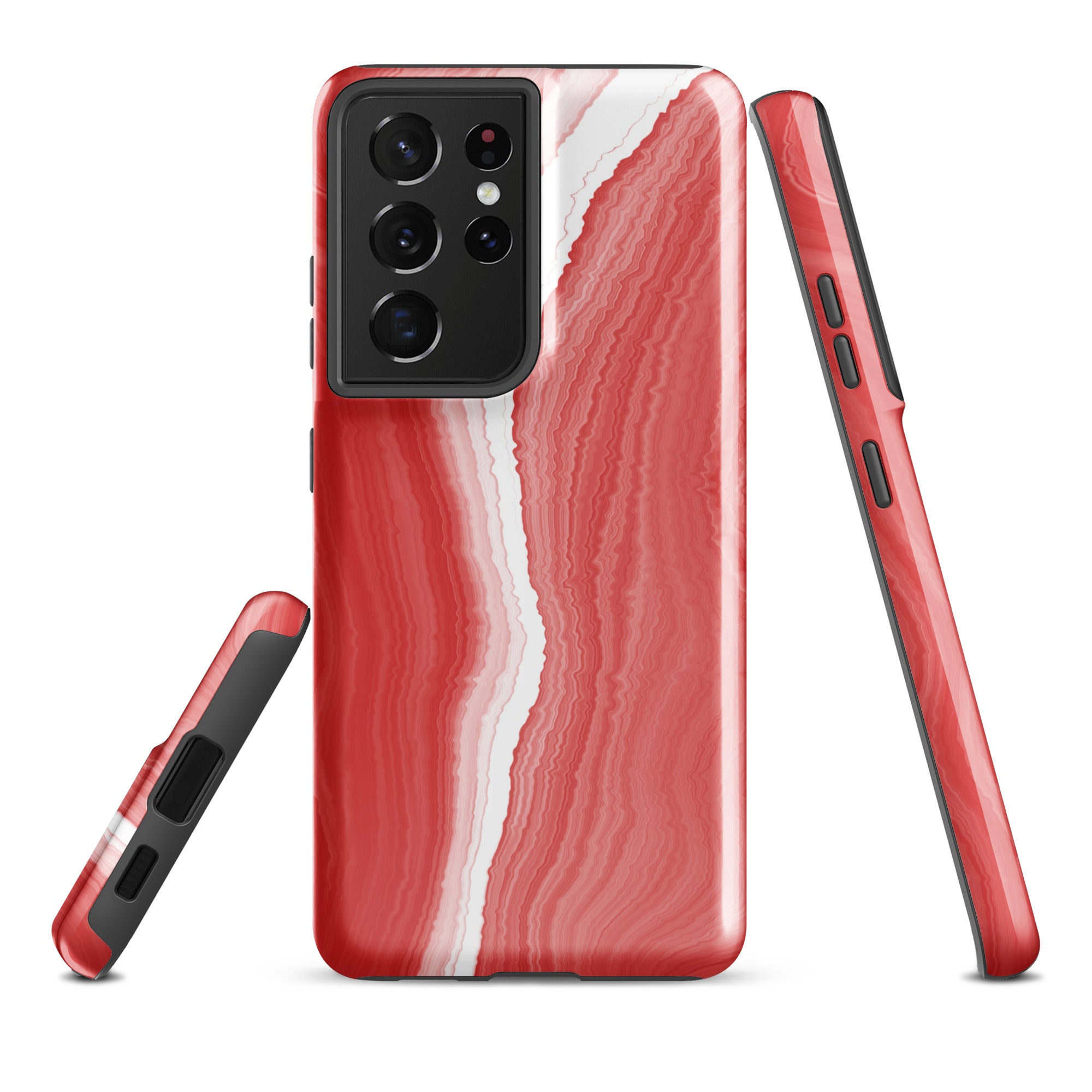 Tough case for Samsung® Marble Red and White