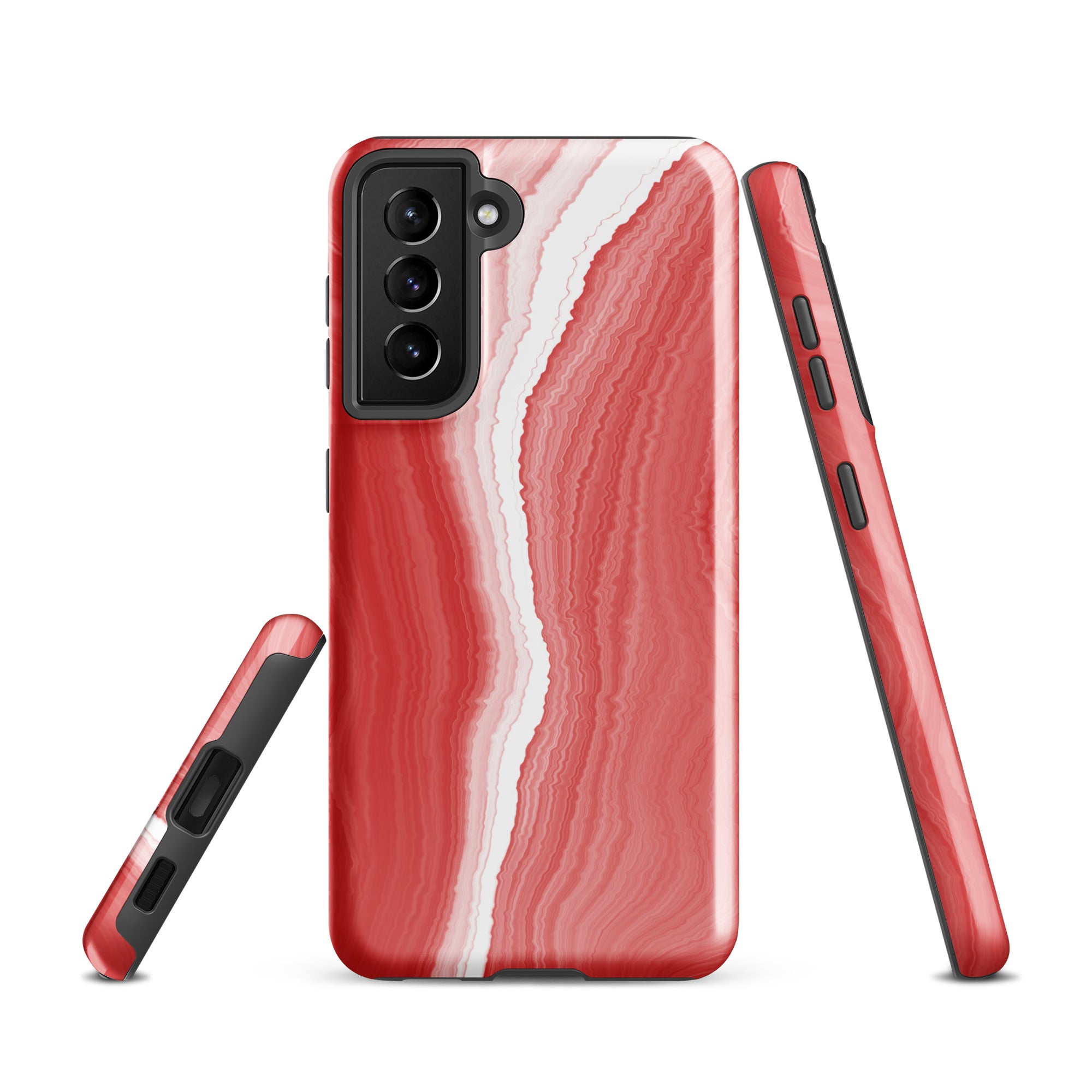 Tough case for Samsung® Marble Red and White