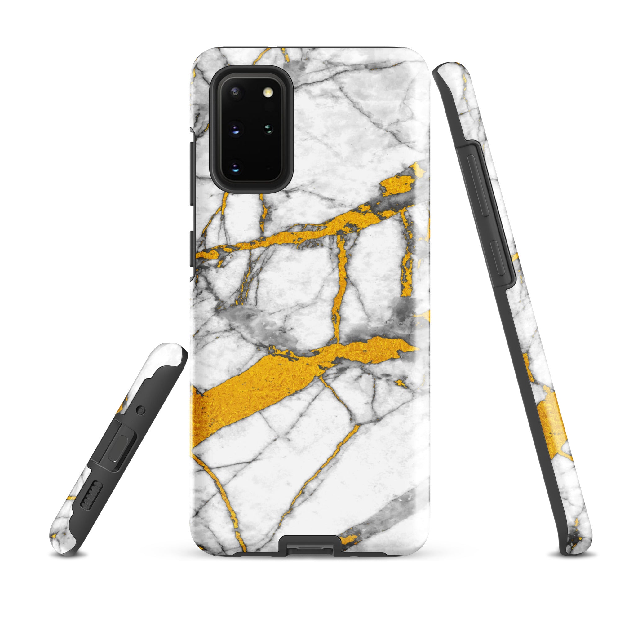 Tough case for Samsung® Marble White and Gold