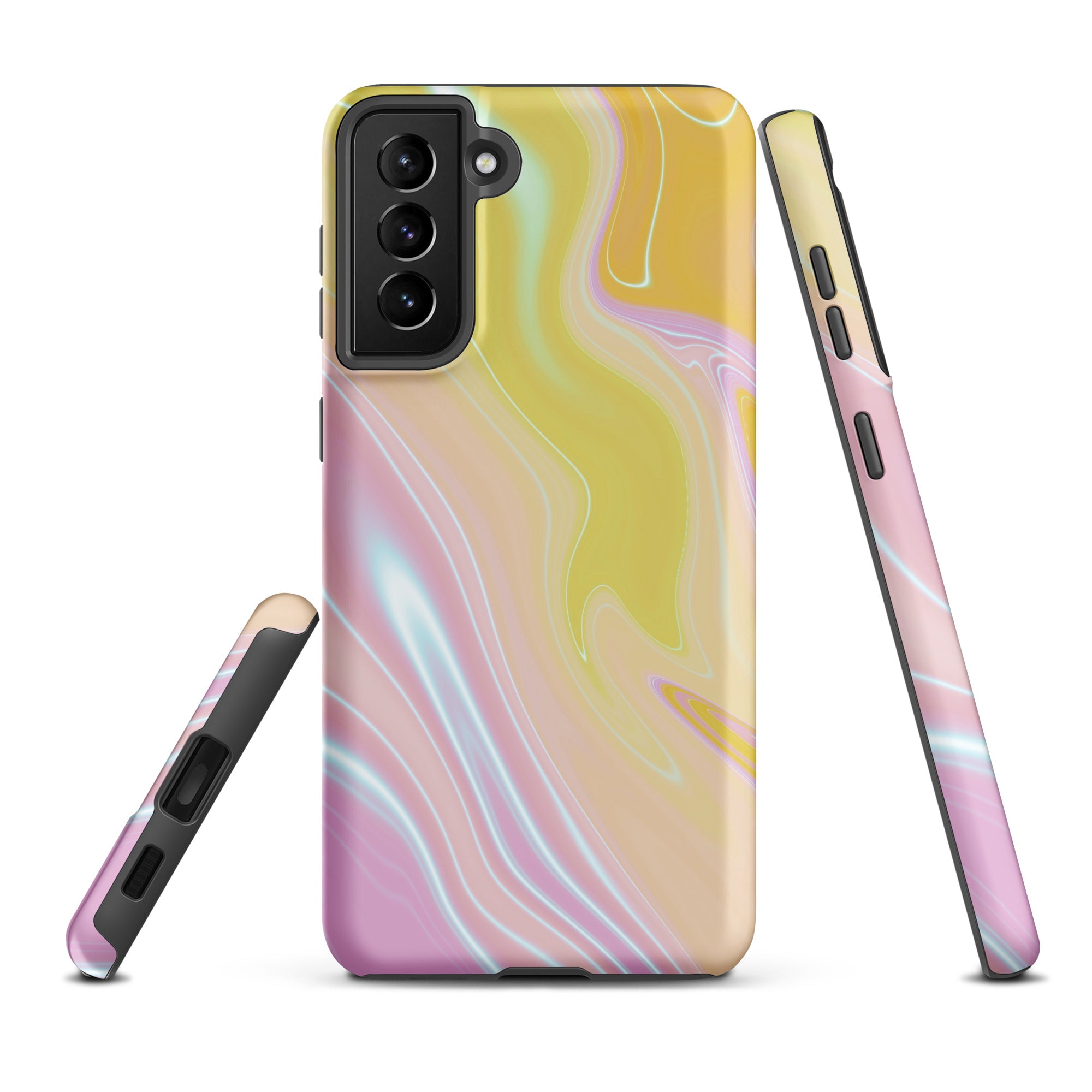 Tough case for Samsung® Marble Yellow and Pink