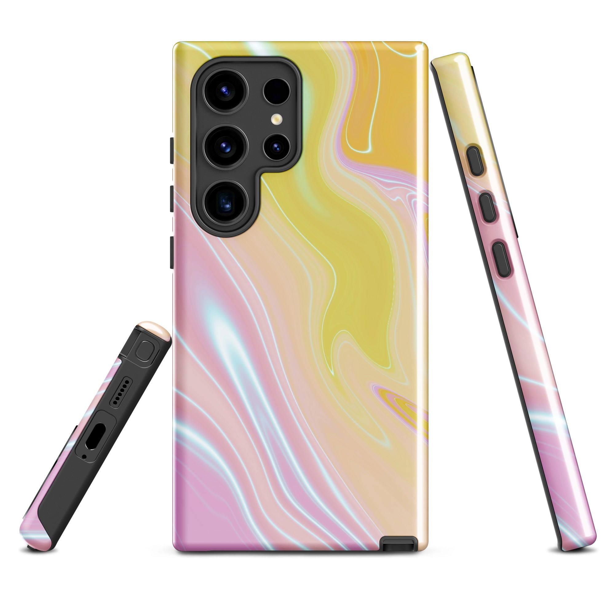 Tough case for Samsung® Marble Yellow and Pink