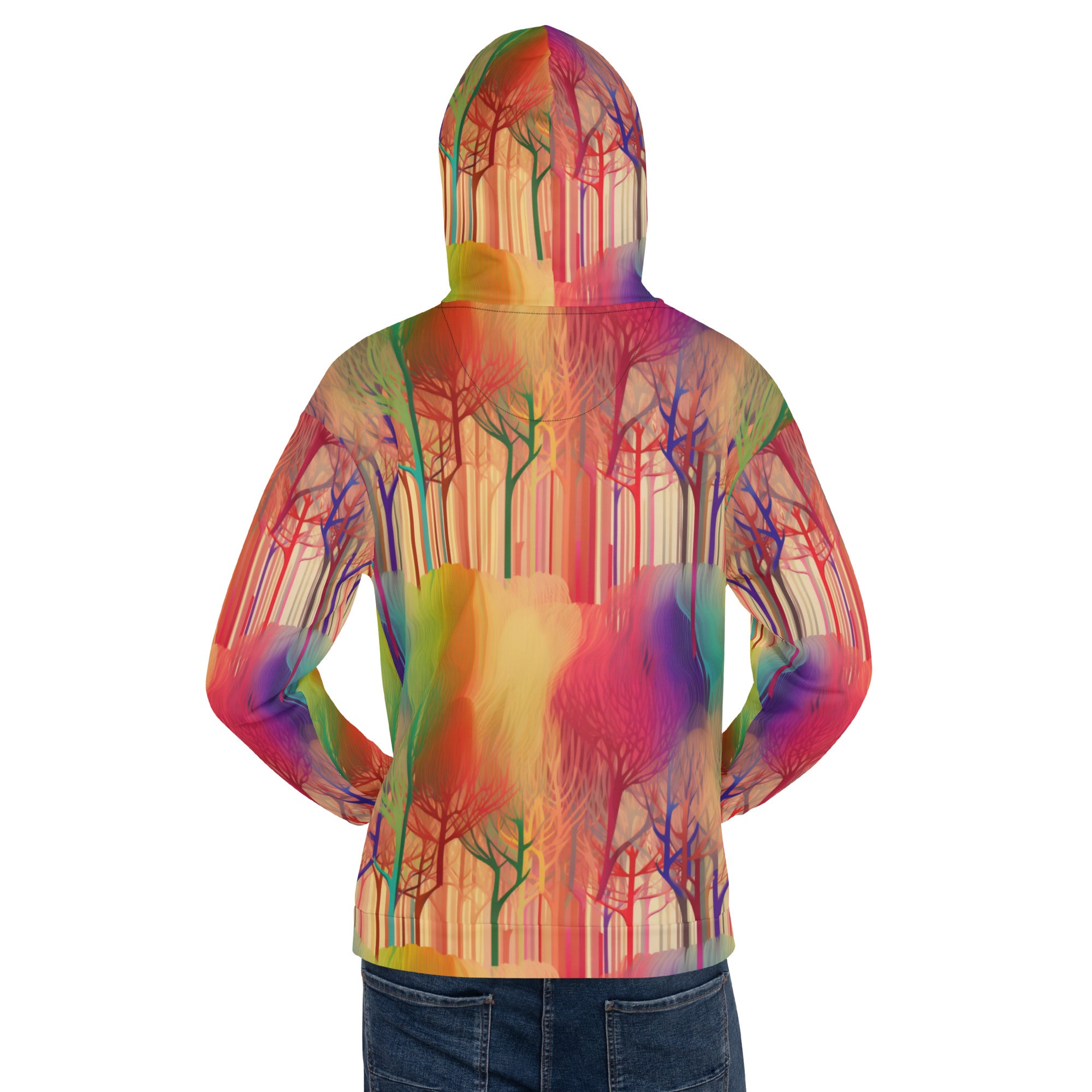 Unisex Hoodie Abstract Rainbow Forest Pattern I