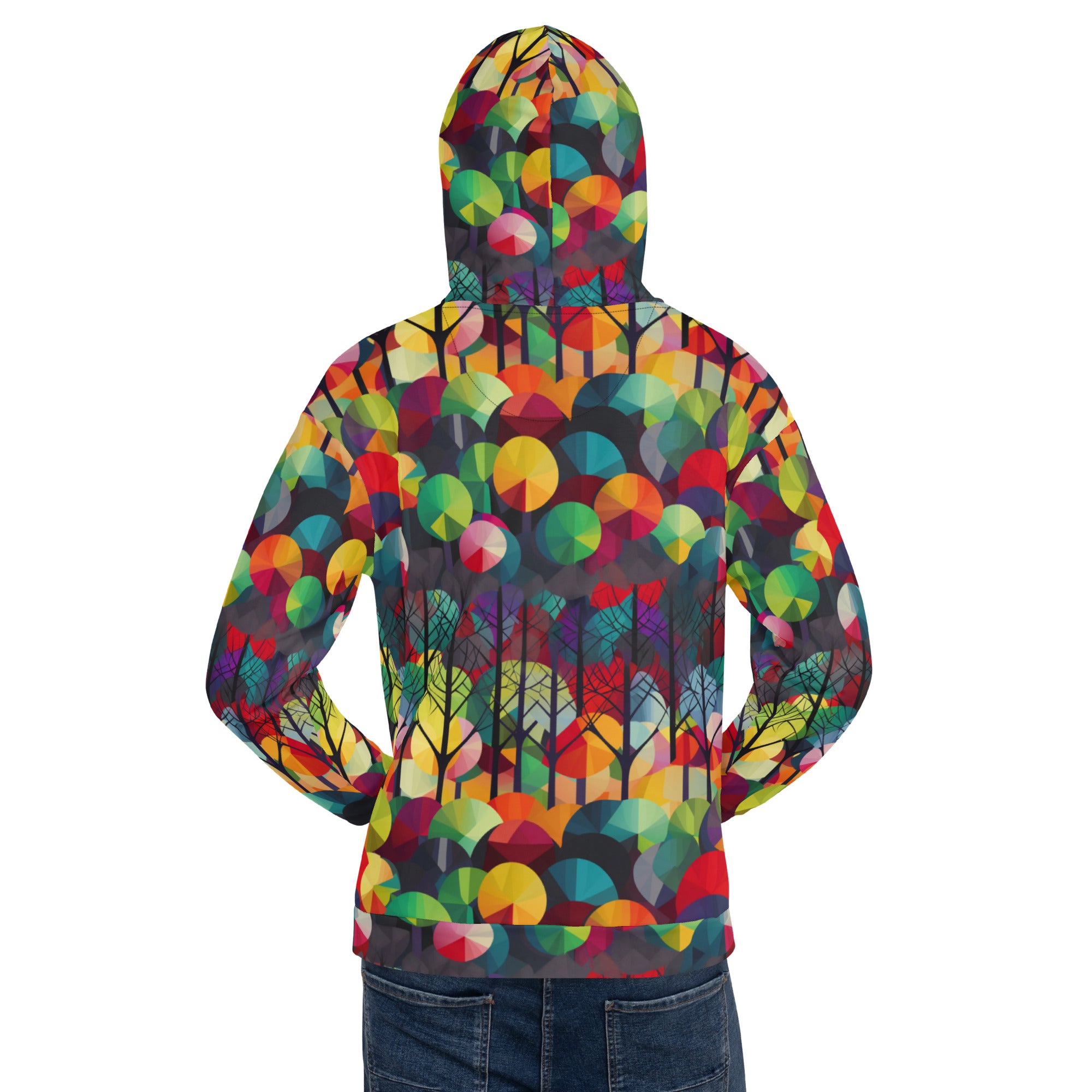 Unisex Hoodie Abstract Rainbow Forest Pattern III