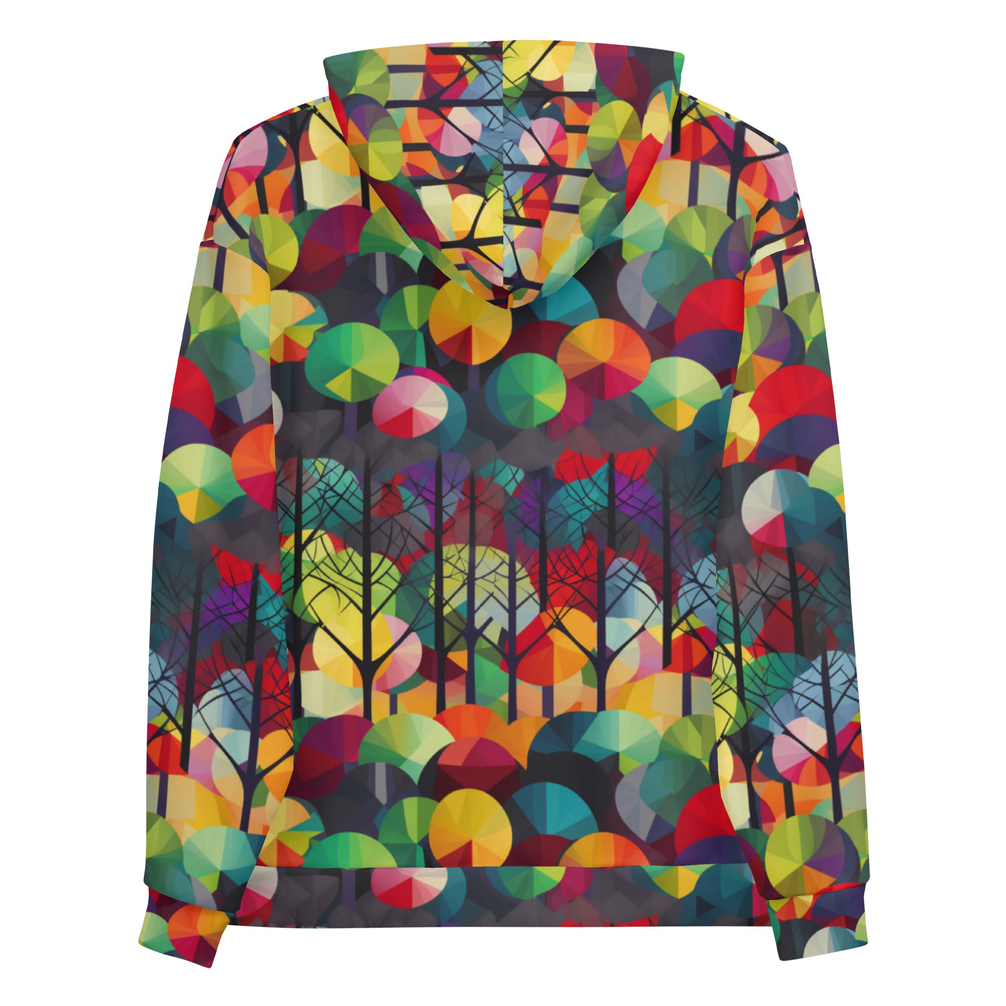 Unisex Hoodie Abstract Rainbow Forest Pattern III