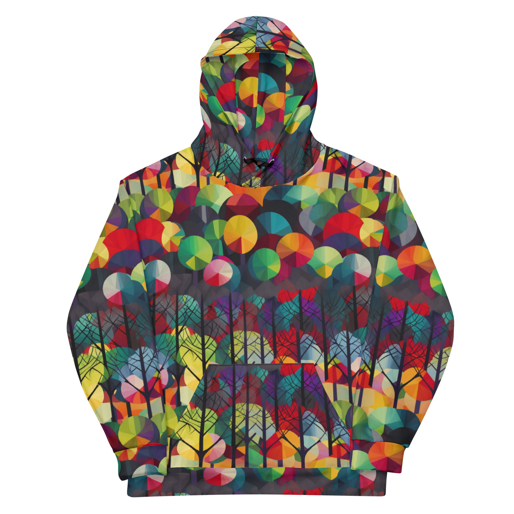 Unisex Hoodie Abstract Rainbow Forest Pattern III