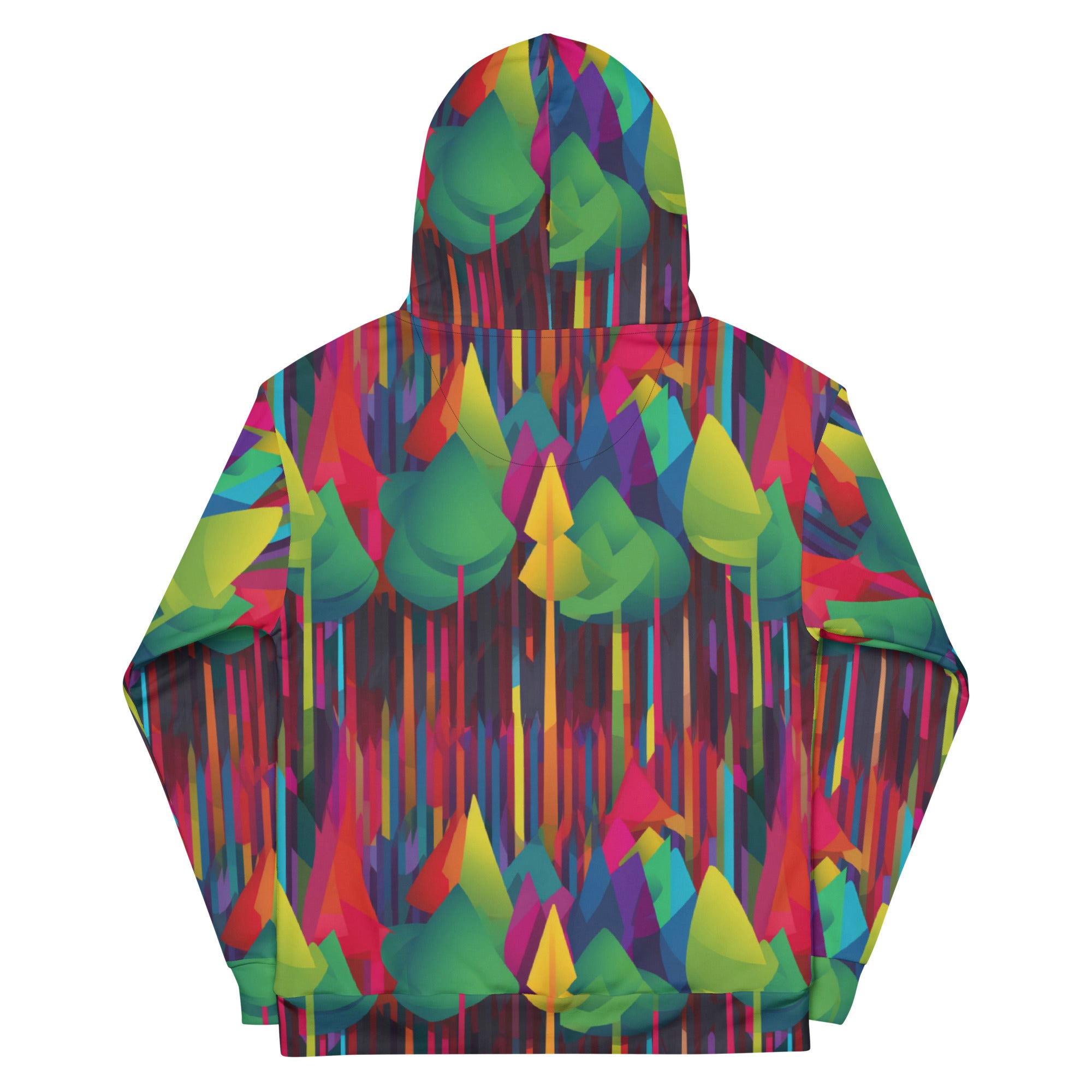 Unisex Hoodie Abstract Rainbow Forest Pattern V