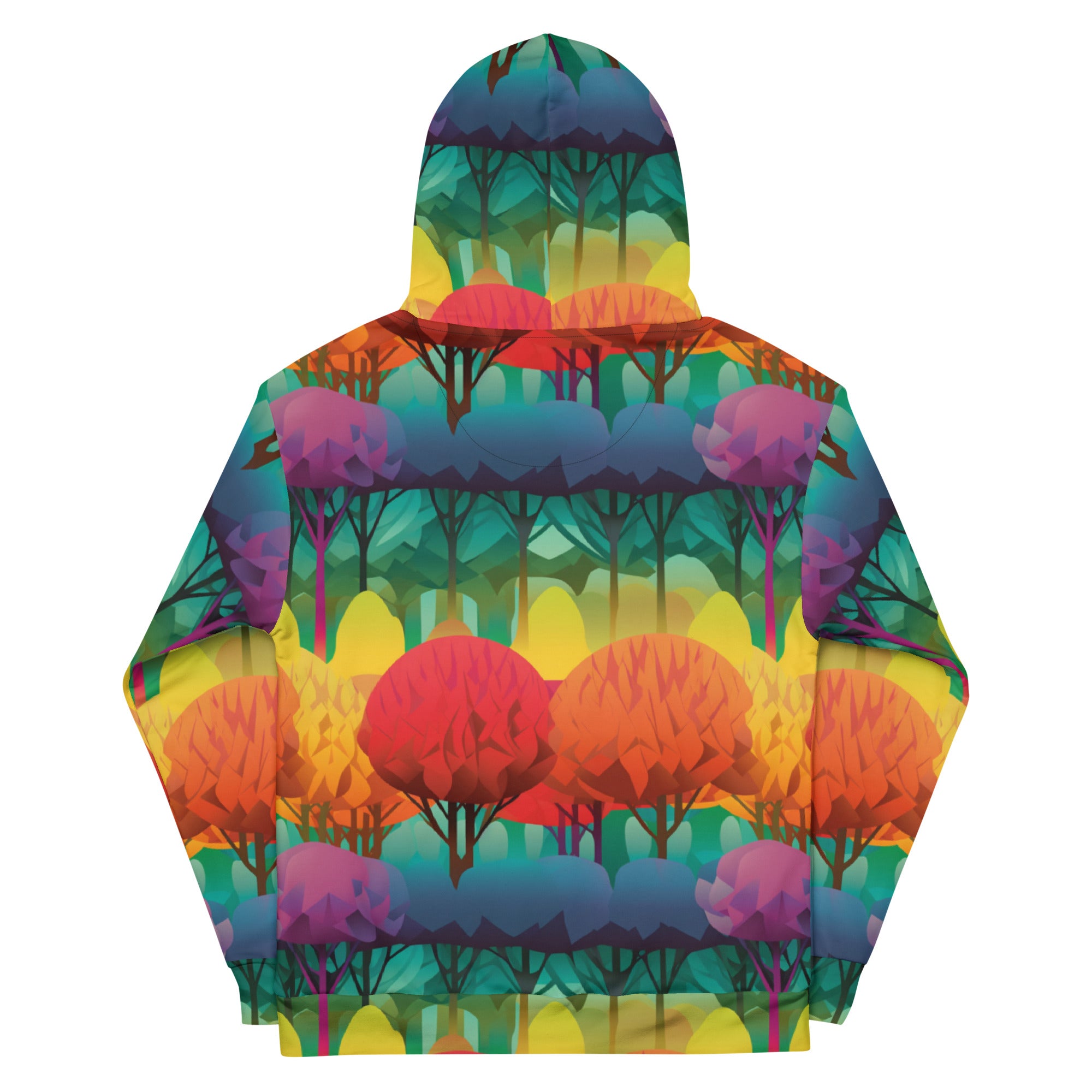 Unisex Hoodie Abstract Rainbow Forest Pattern VI