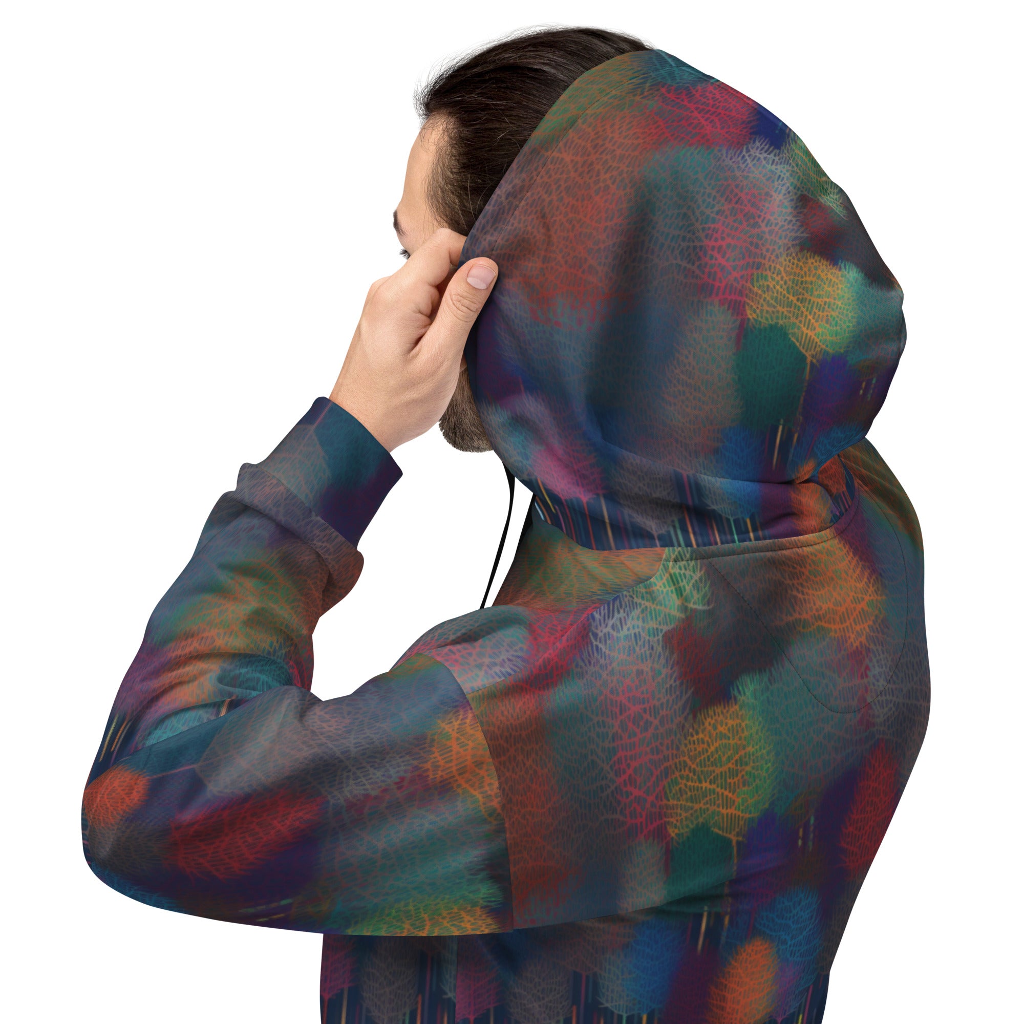 Unisex Hoodie Abstract Rainbow Forest Pattern VII