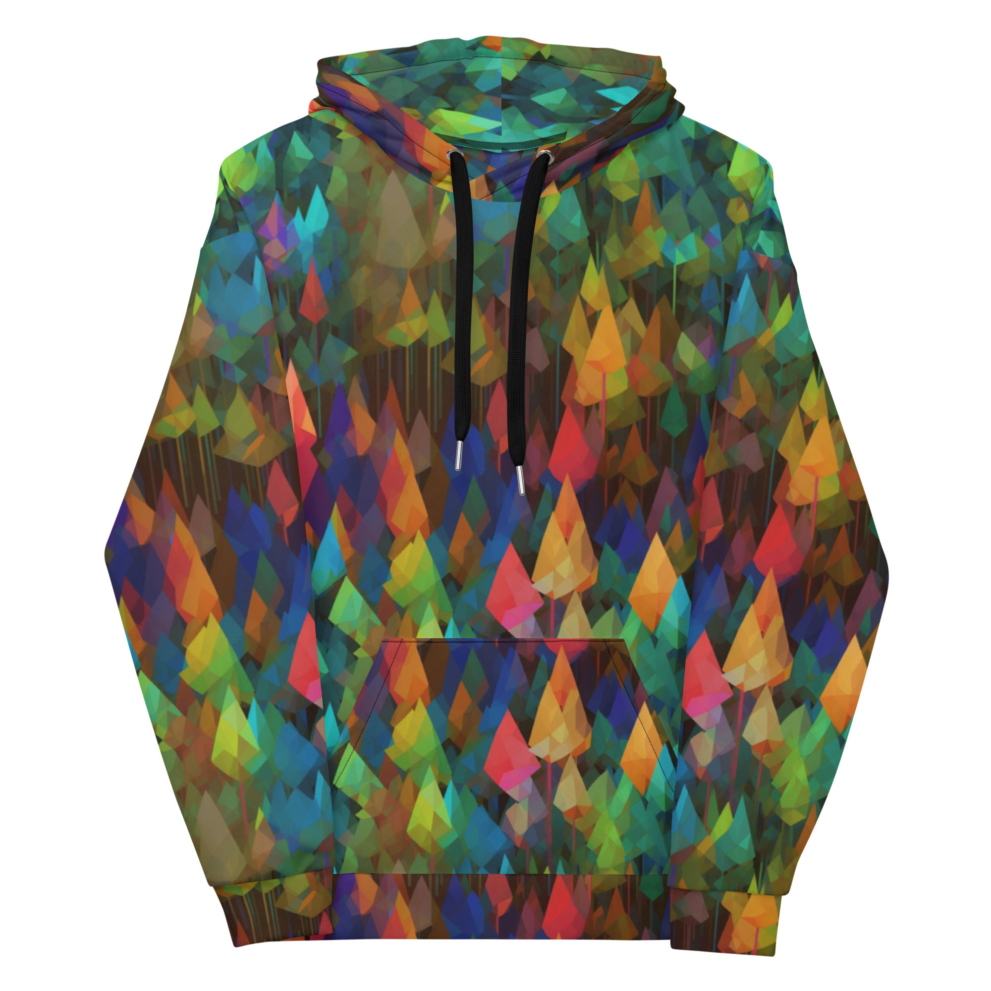 Unisex Hoodie Abstract Rainbow Forest Pattern VIII