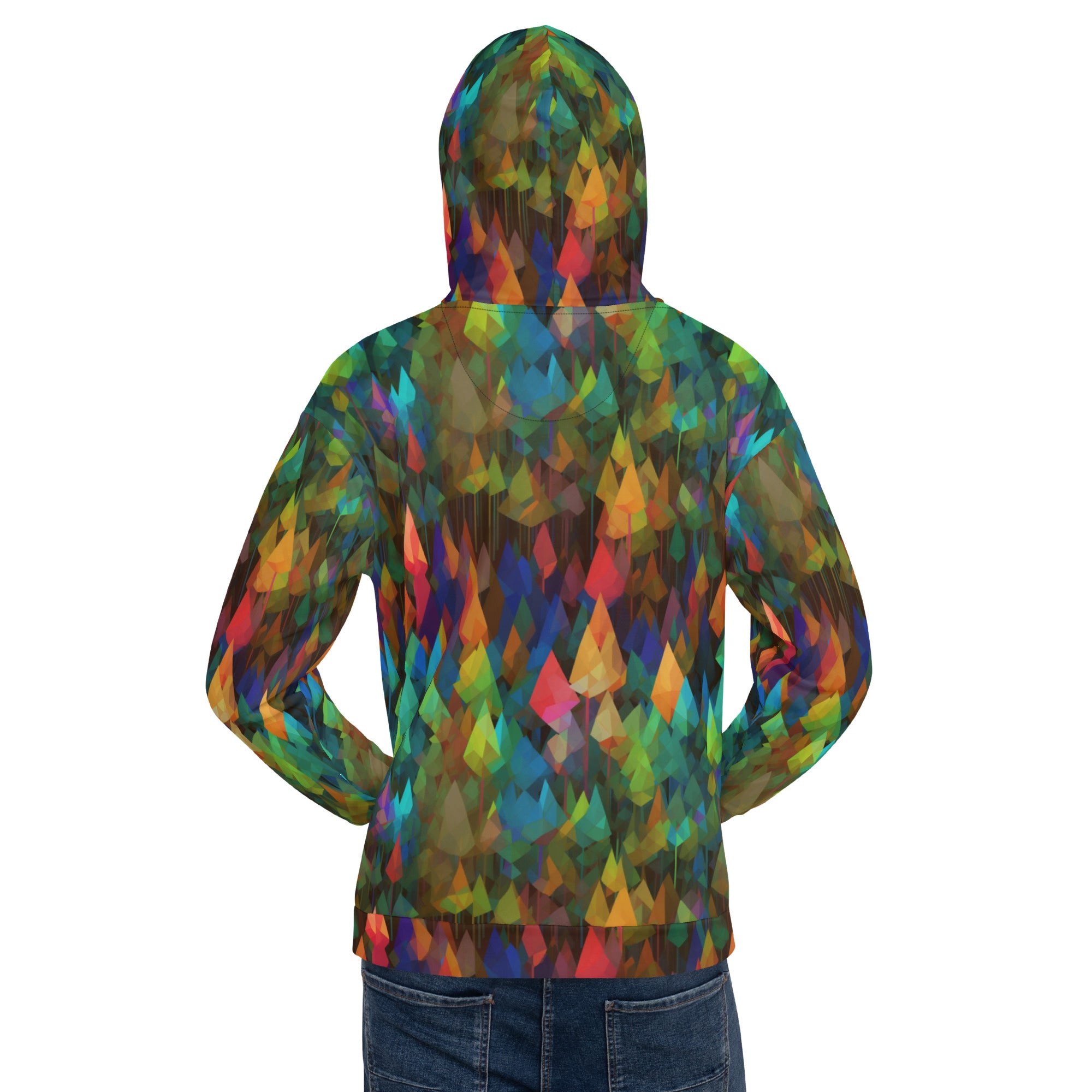 Unisex Hoodie Abstract Rainbow Forest Pattern VIII